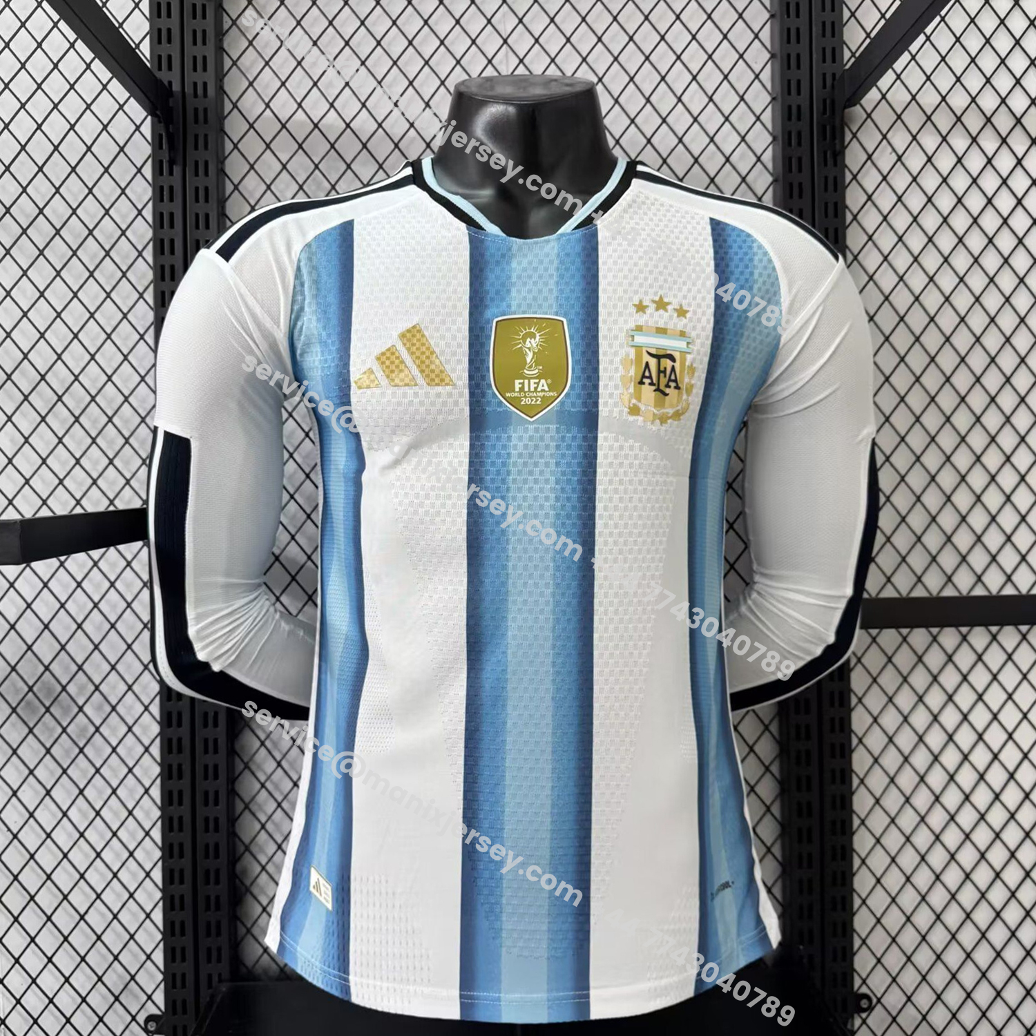 ManixJersey.com | Argentina 2026 Home Long Sleeves Jersey - Player Version -Customize Name, Number and Patch | Worldwide Shipping