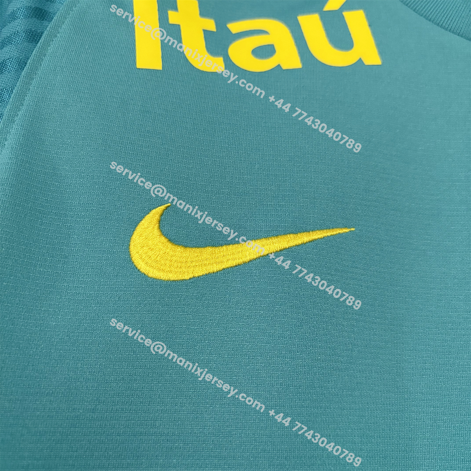 ManixJersey.com | Retro Brazil 2022 Pre-Match Cyan Special Jersey -Customize Name, Number and Patch | Worldwide Shipping