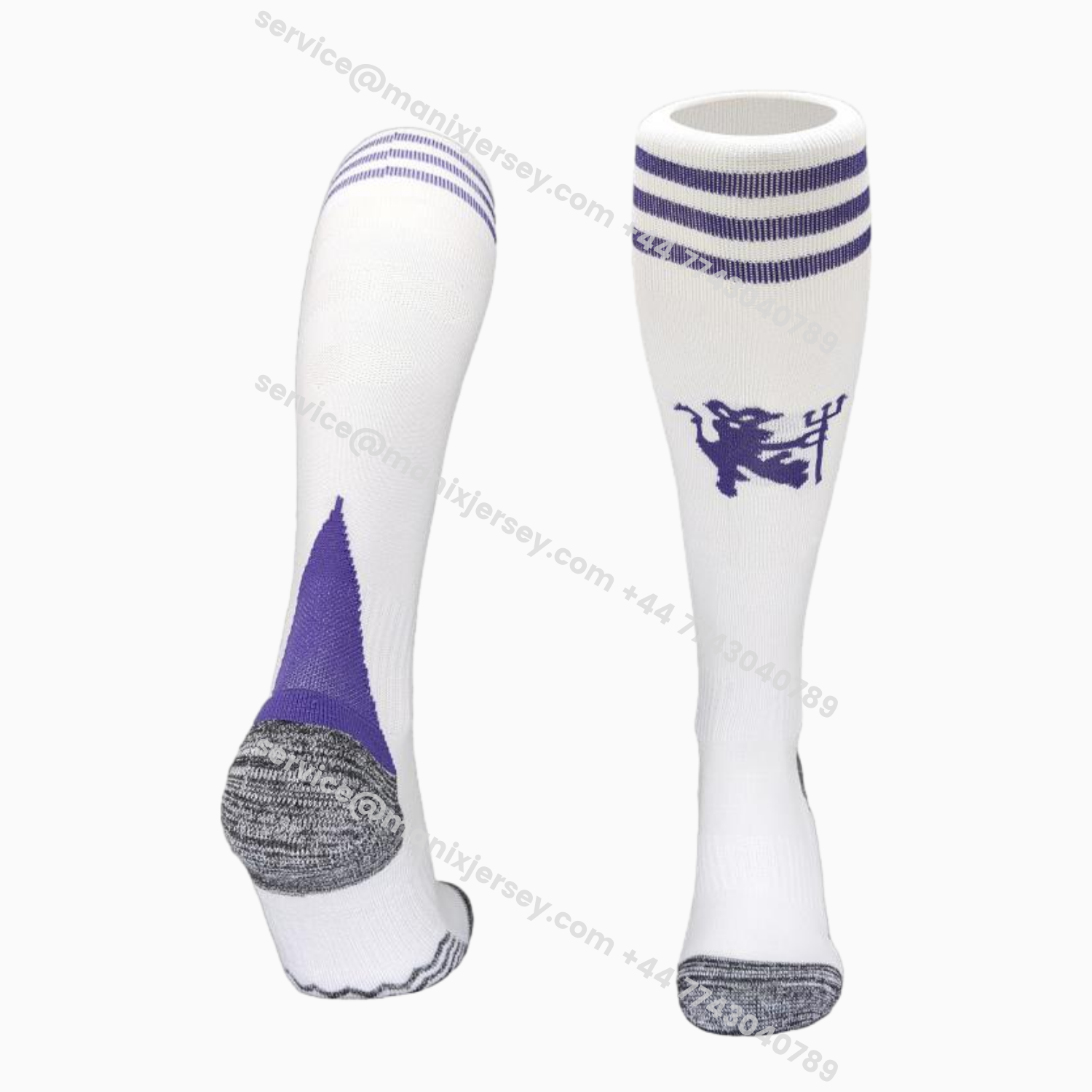 ManixJersey.com | Manchester United 25-26 Away Socks - White -Customize Name, Number and Patch | Worldwide Shipping