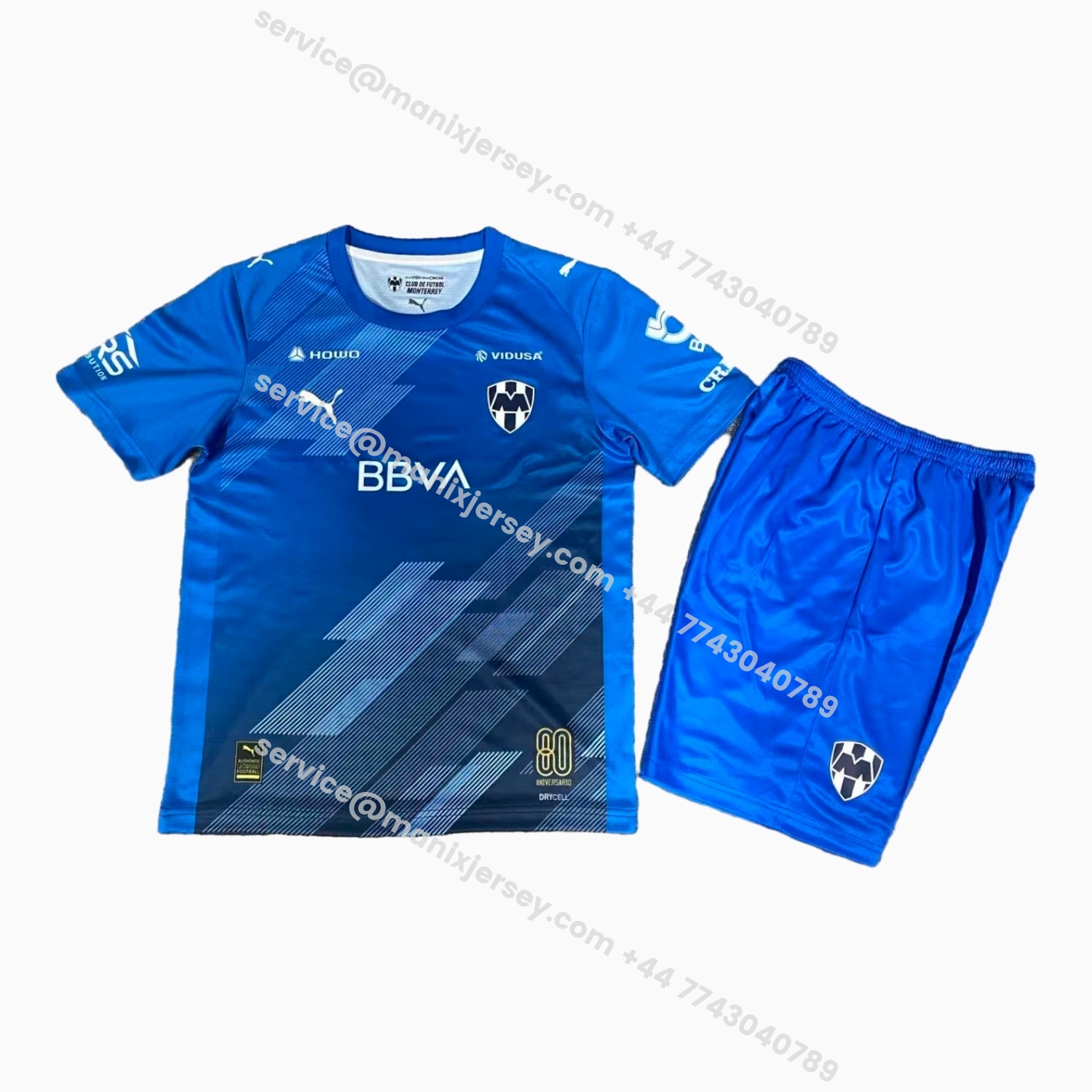 ManixJersey.com | Rayados Monterrey 25-26 Third Blue Kids Kit -Customize Name, Number and Patch | Worldwide Shipping