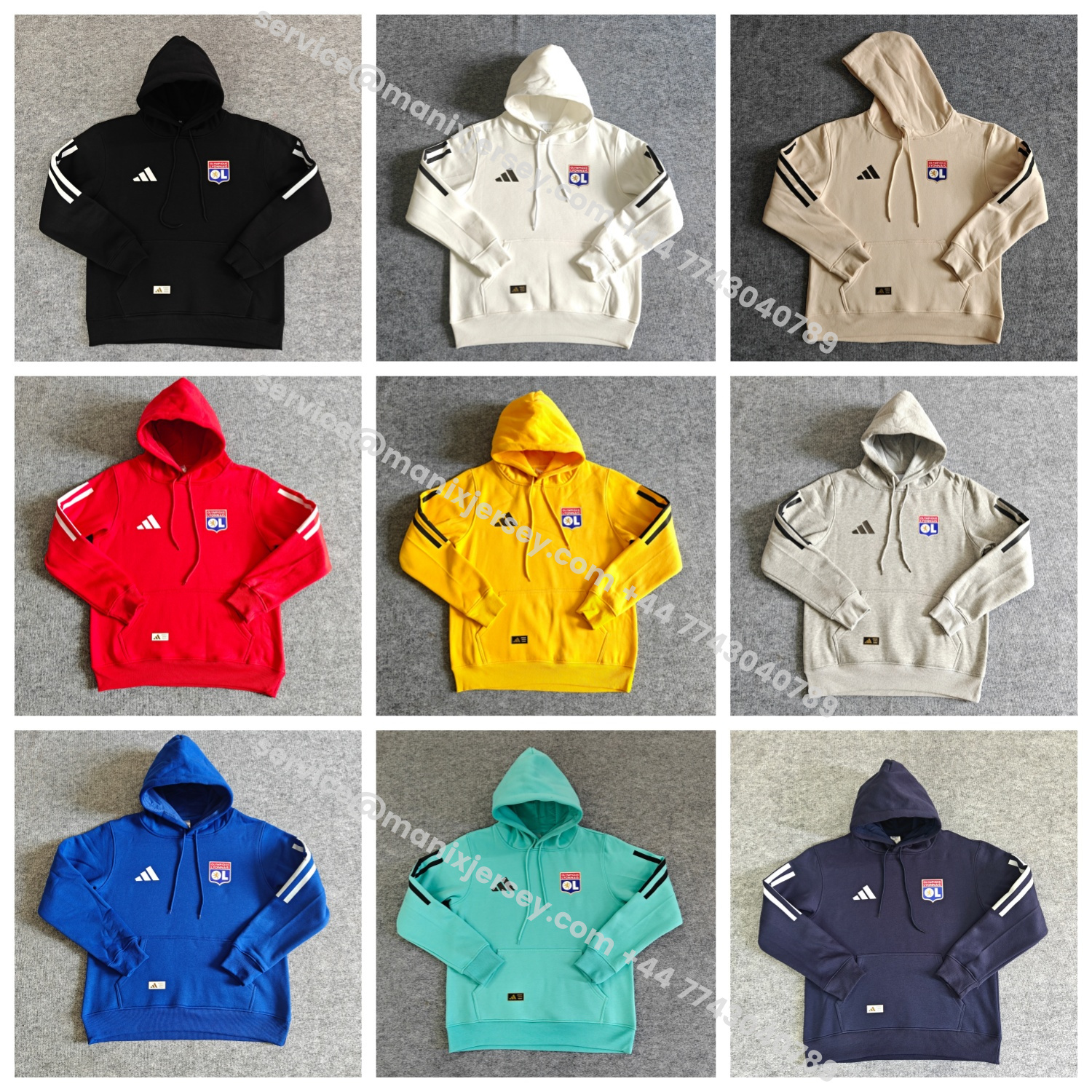 ManixJersey.com | Lyon 25-26 Home Unisex Pullover Hoodie -Customize Name, Number and Patch | Worldwide Shipping