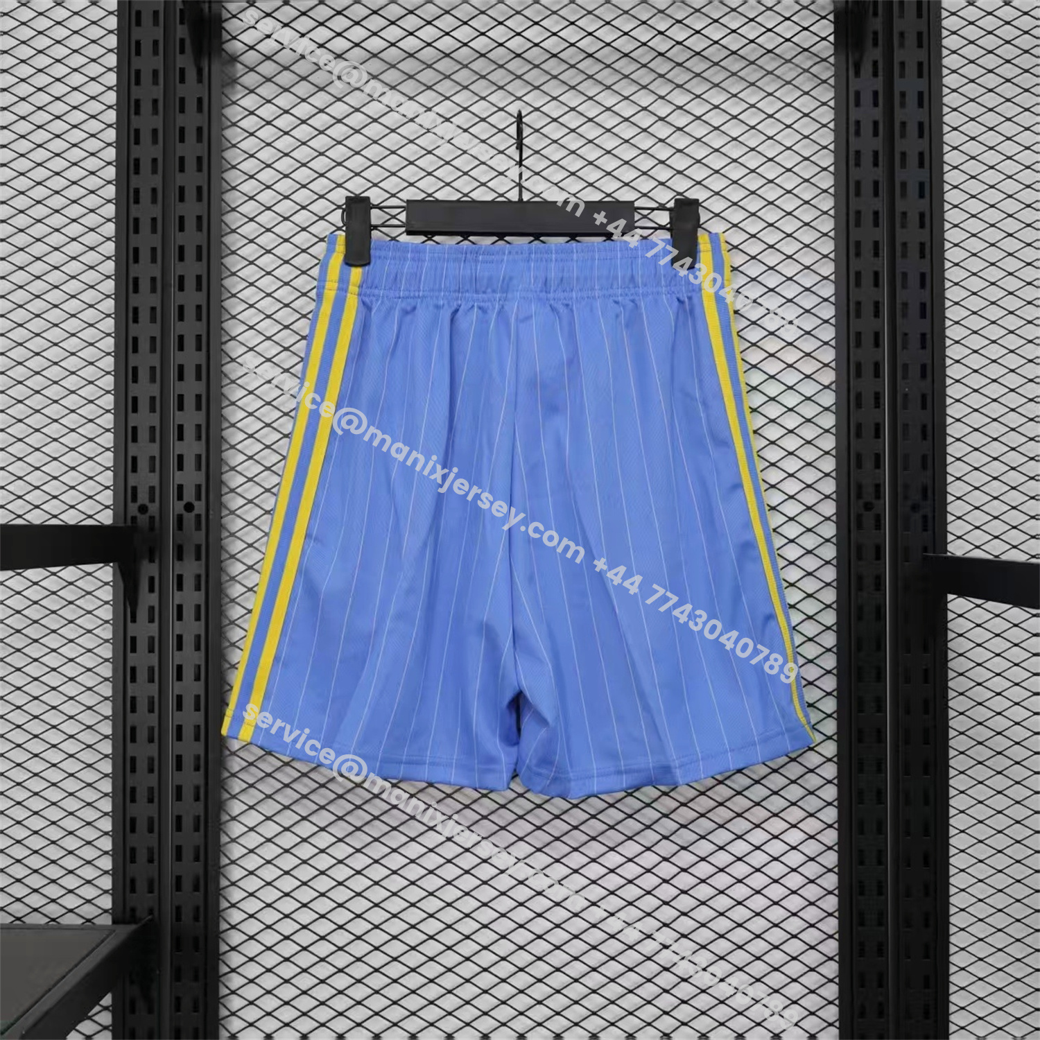 ManixJersey.com | Manchester United 25-26 Trefoil Blue Travel Shorts - Player Version -Customize Name, Number and Patch | Worldwide Shipping