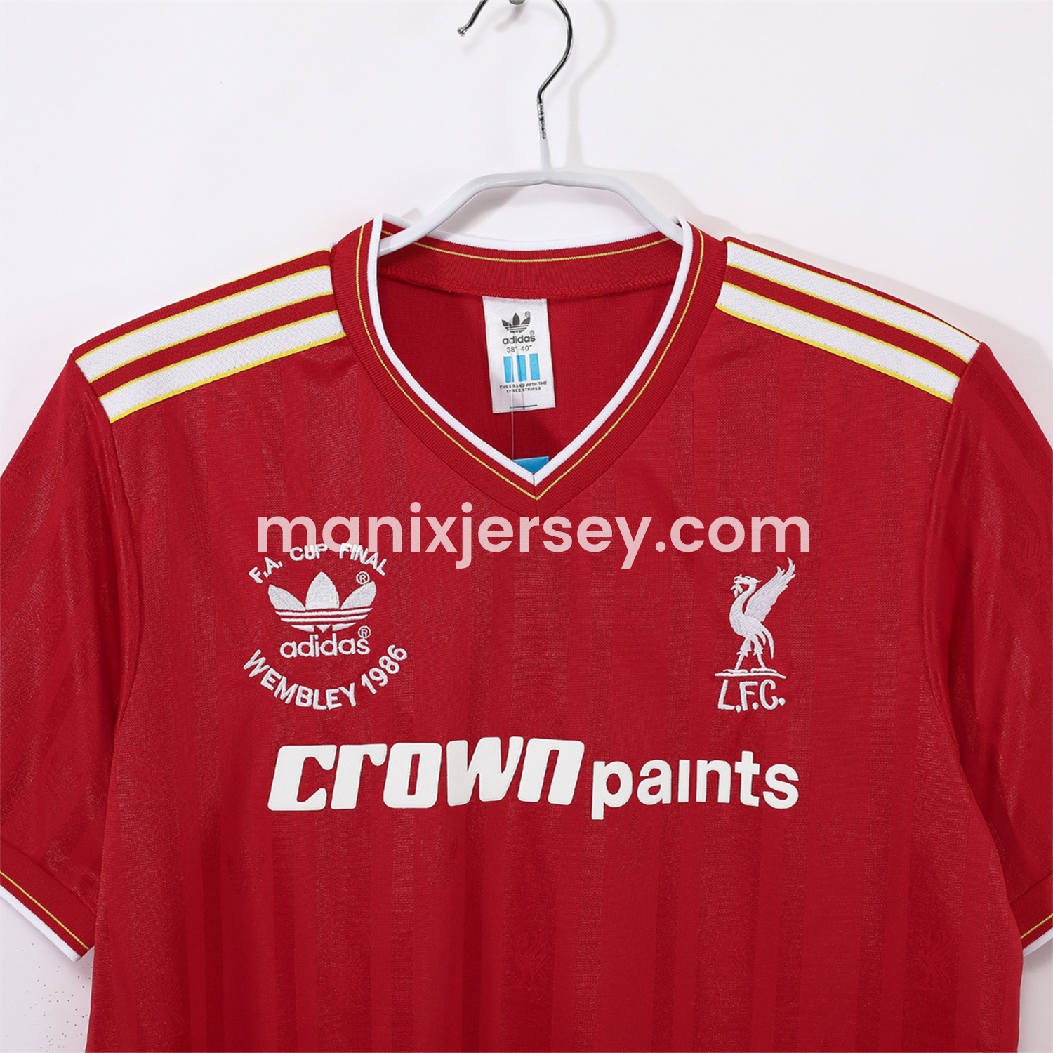 ManixJersey.com | Retro Liver.pool 1985-86 Home Jersey - FA CUP FINAL Version -Customize Name, Number and Patch | Worldwide Shipping