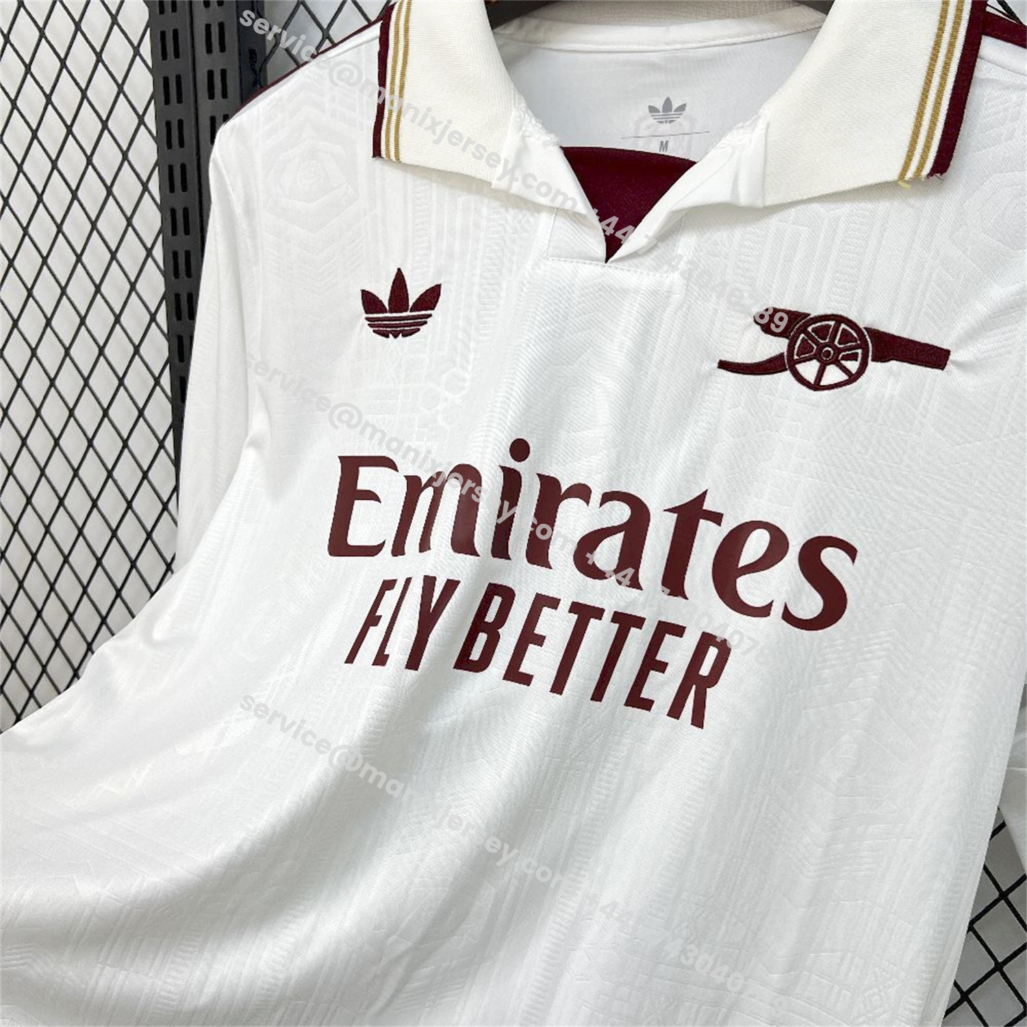 ManixJersey.com | Arsenal 25-26 Third White Long Sleeves Jersey - Fans Version -Customize Name, Number and Patch | Worldwide Shipping