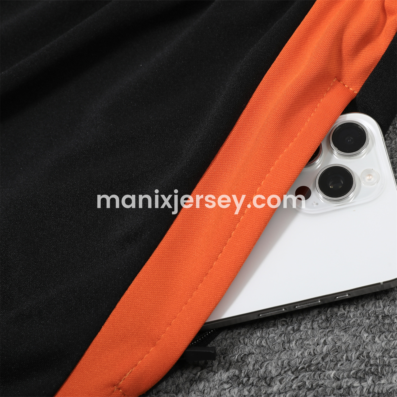ManixJersey.com | Colombia 25-26 POLO Short-Sleeve Training Set - Orange Top and Black Pants -Customize Name, Number and Patch | Worldwide Shipping