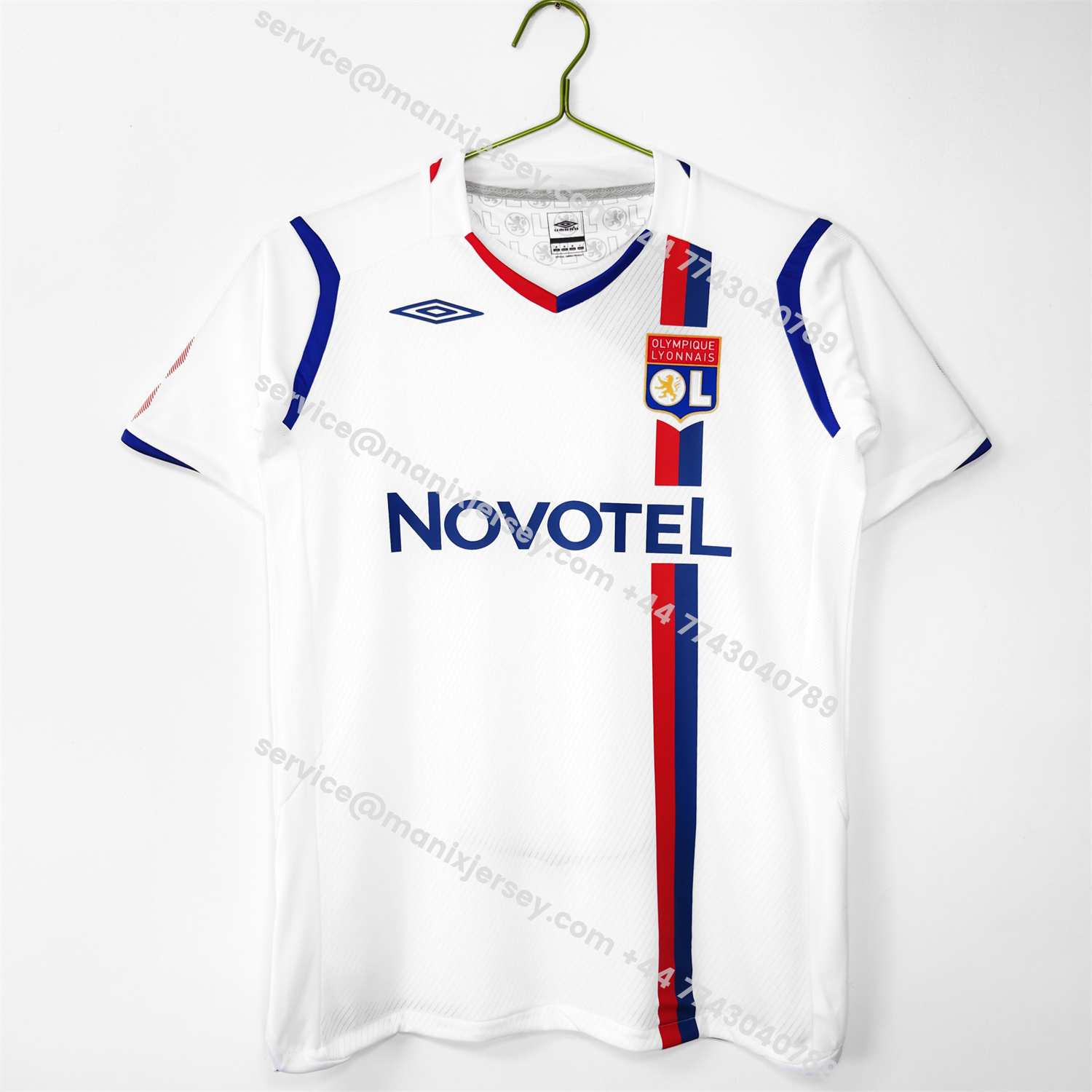 ManixJersey.com | Retro Lyon 2008-09 Home Jersey -Customize Name, Number and Patch | Worldwide Shipping