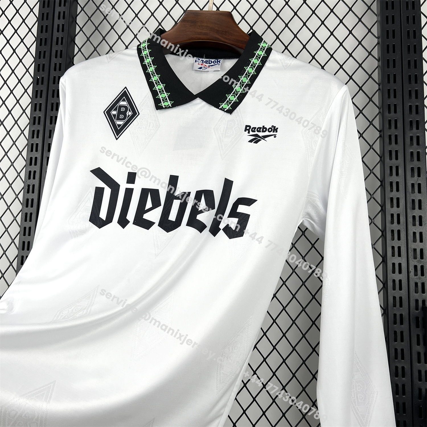 ManixJersey.com | Retro Borussia Mönchengladbach 1995-96 Home Long Sleeves Jersey -Customize Name, Number and Patch | Worldwide Shipping