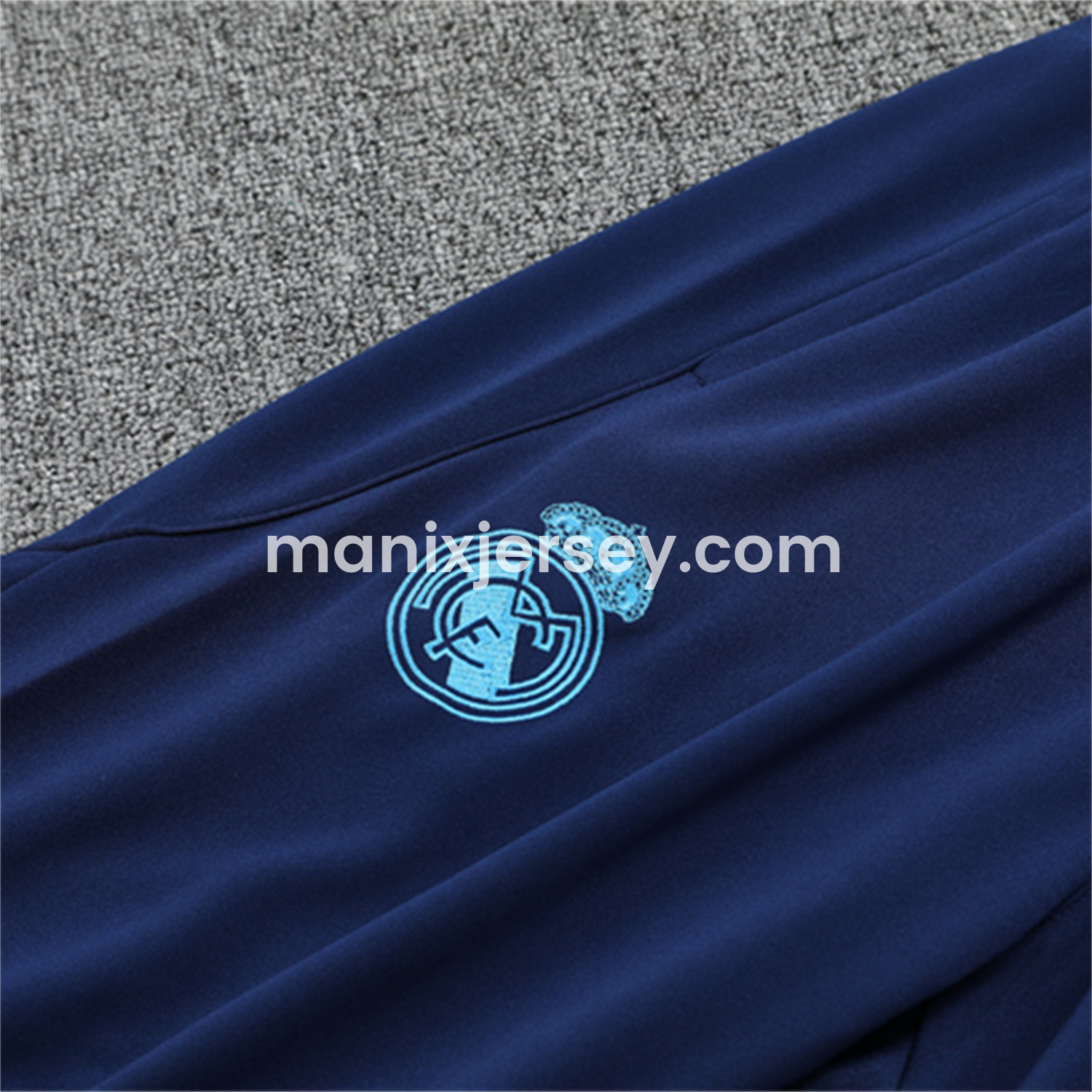 ManixJersey.com | Real Madrid 25-26 Long Sleeves Training Set - Blue-Gray Camouflage Top & Blue Pants -Customize Name, Number and Patch | Worldwide Shipping