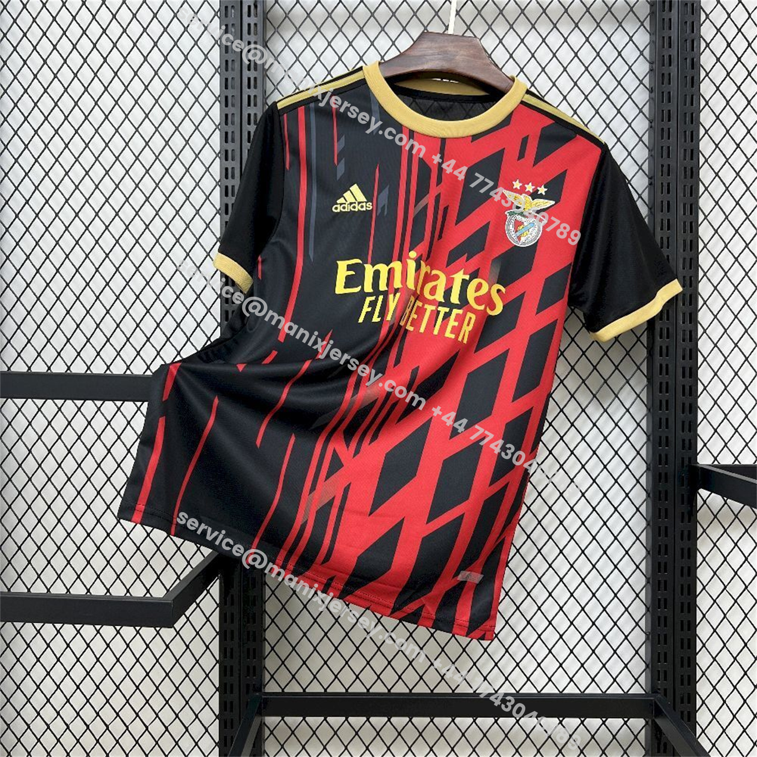 ManixJersey.com | Benfica 25-26 Red And Black Jersey - Fans Version -Customize Name, Number and Patch | Worldwide Shipping