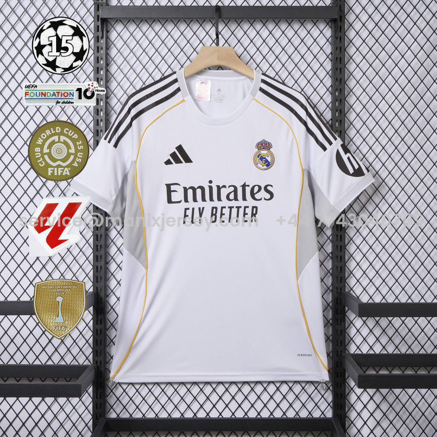 ManixJersey.com | Real Madrid 25-26 Home White Jersey - Fans Version -Customize Name, Number and Patch | Worldwide Shipping