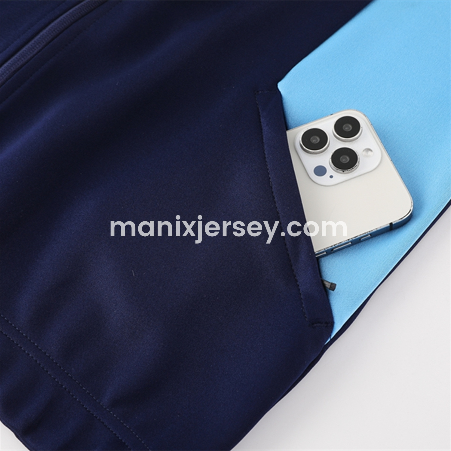 ManixJersey.com | Marseille 25-26 Jacket Training Tracksuit - Deep Blue Jackets & Pants -Customize Name, Number and Patch | Worldwide Shipping