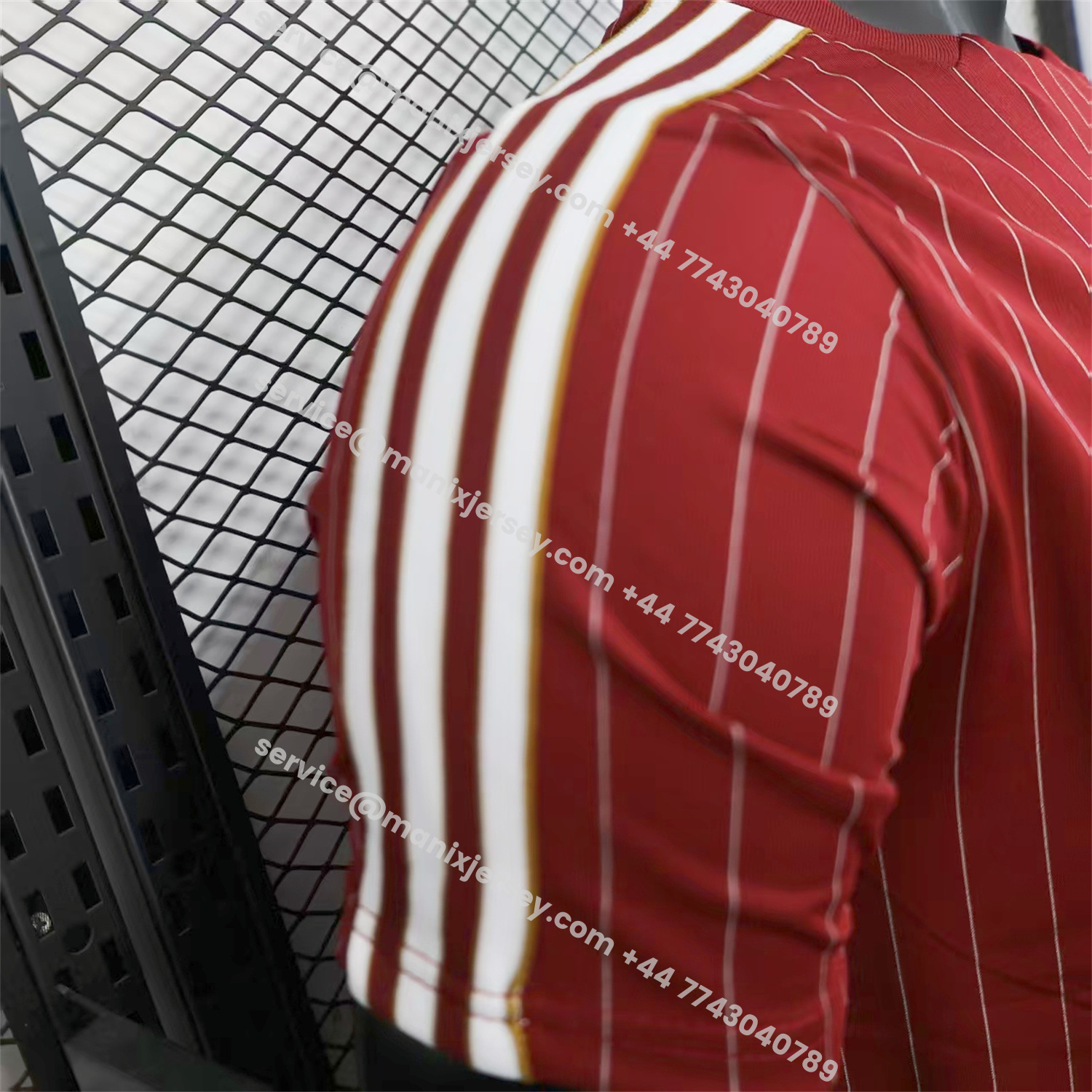 ManixJersey.com | Arsenal 25-26 Trefoil White Lines Red Travel Jersey - Player Version -Customize Name, Number and Patch | Worldwide Shipping