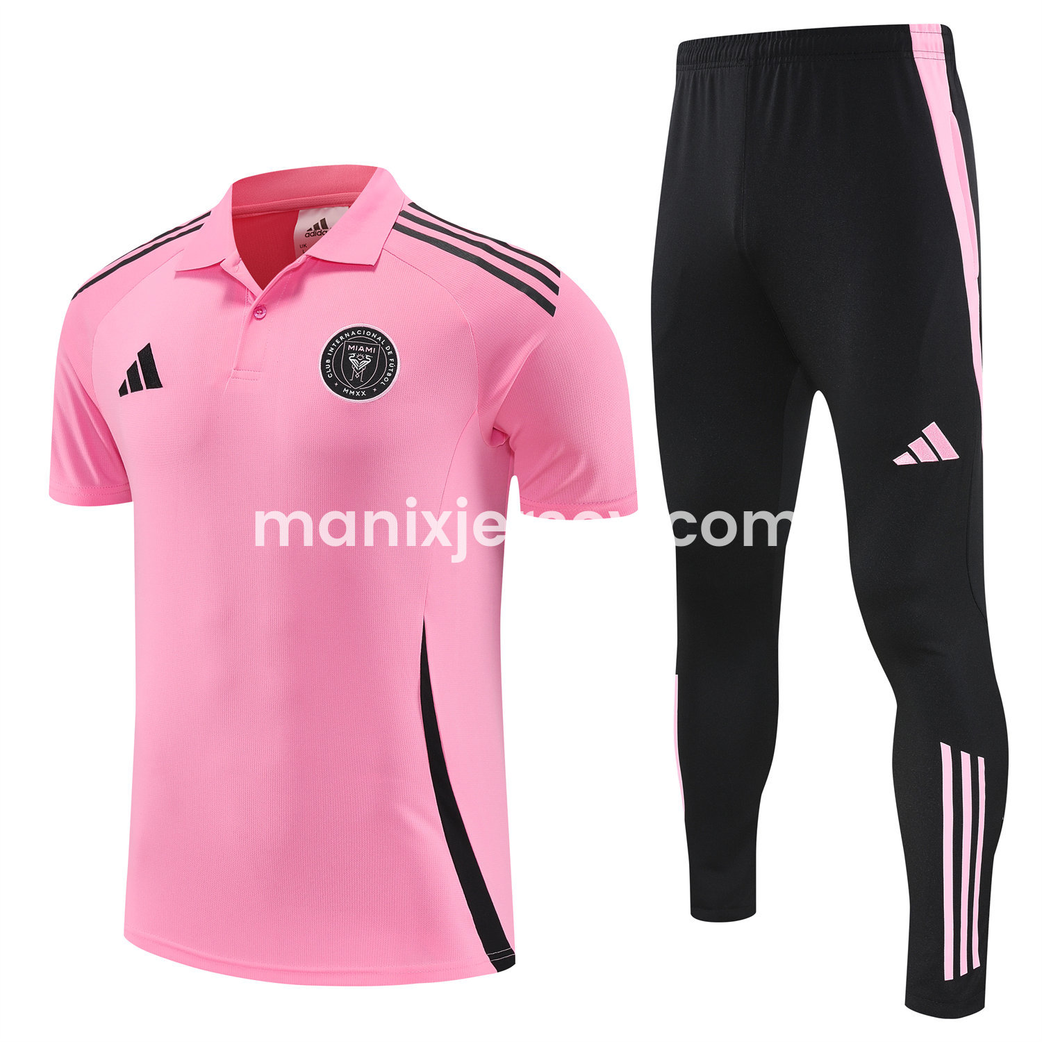 ManixJersey.com | INT M.A.M 25-26 POLO Short-Sleeve Training Set - Pink Top and Black Pants -Customize Name, Number and Patch | Worldwide Shipping