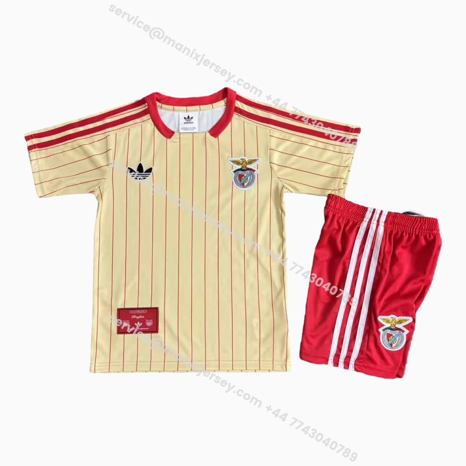ManixJersey.com | Benfica 25-26 Icon Range Travel Yellow Special Edition Kids Kit -Customize Name, Number and Patch | Worldwide Shipping