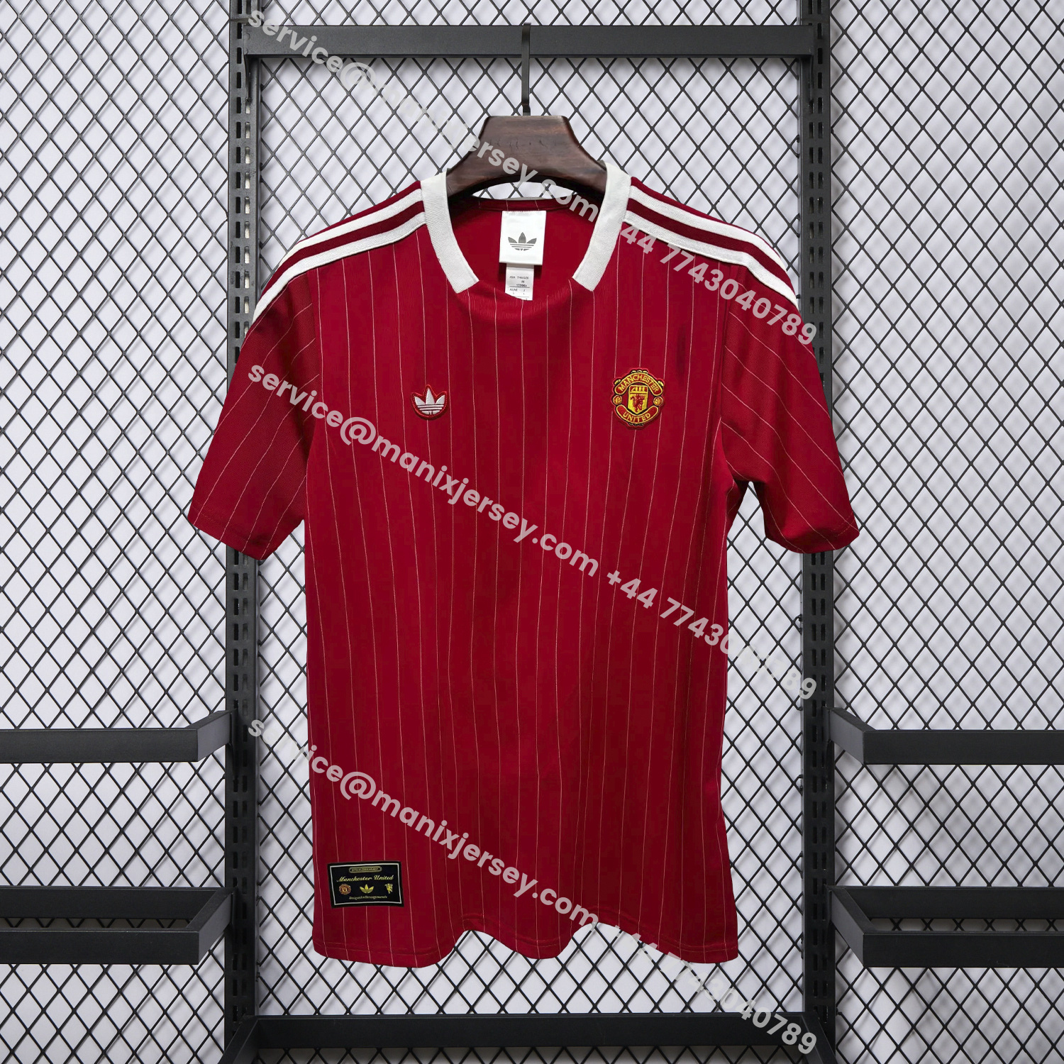 ManixJersey.com | Manchester United 25-26 Trefoil Red Travel Jersey - Fans Version -Customize Name, Number and Patch | Worldwide Shipping