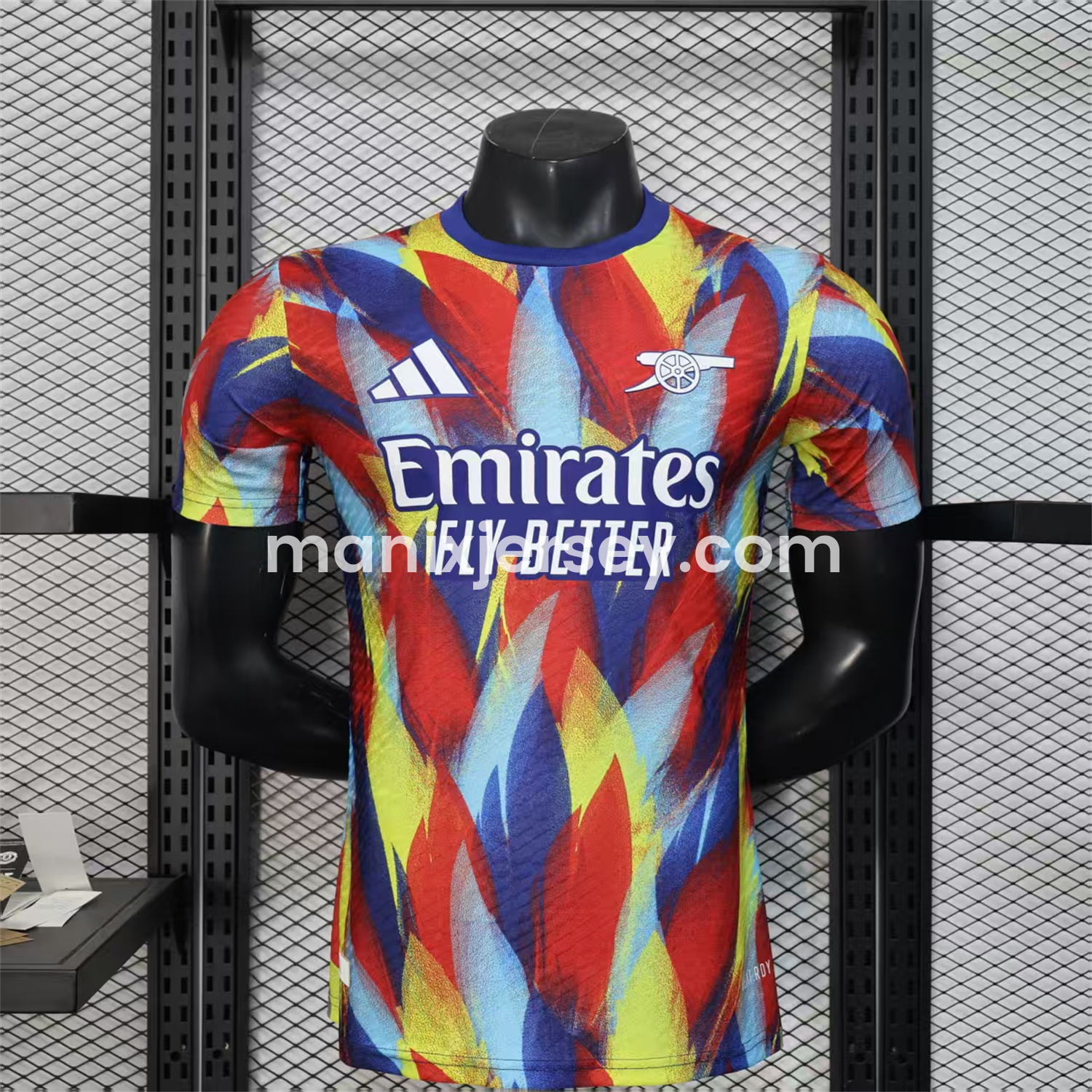 ManixJersey.com | Arsenal 25-26 Colorful Flame Graffiti Pre-match Training Jersey - Player Version -Customize Name, Number and Patch | Worldwide Shipping
