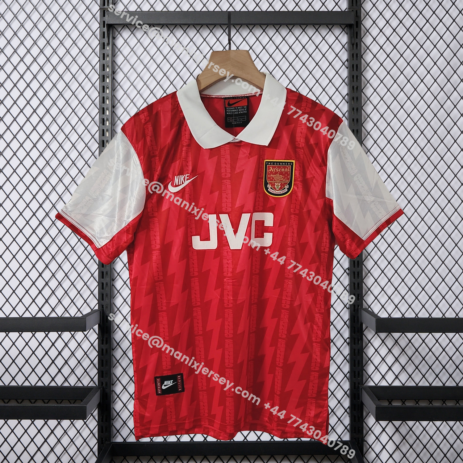ManixJersey.com | Retro Arsenal 95-96 Home Jersey -Customize Name, Number and Patch | Worldwide Shipping