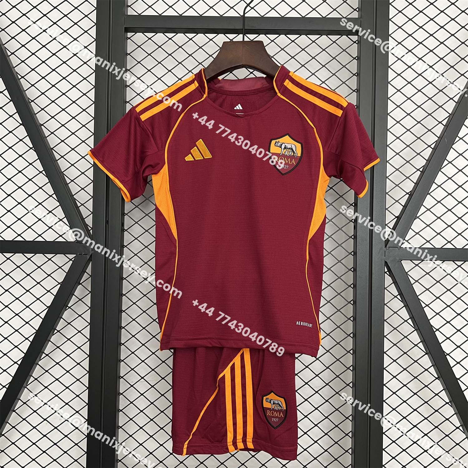 ManixJersey.com | AS Roma 25-26 Home Unsponsored Kids Kit -Customize Name, Number and Patch | Worldwide Shipping