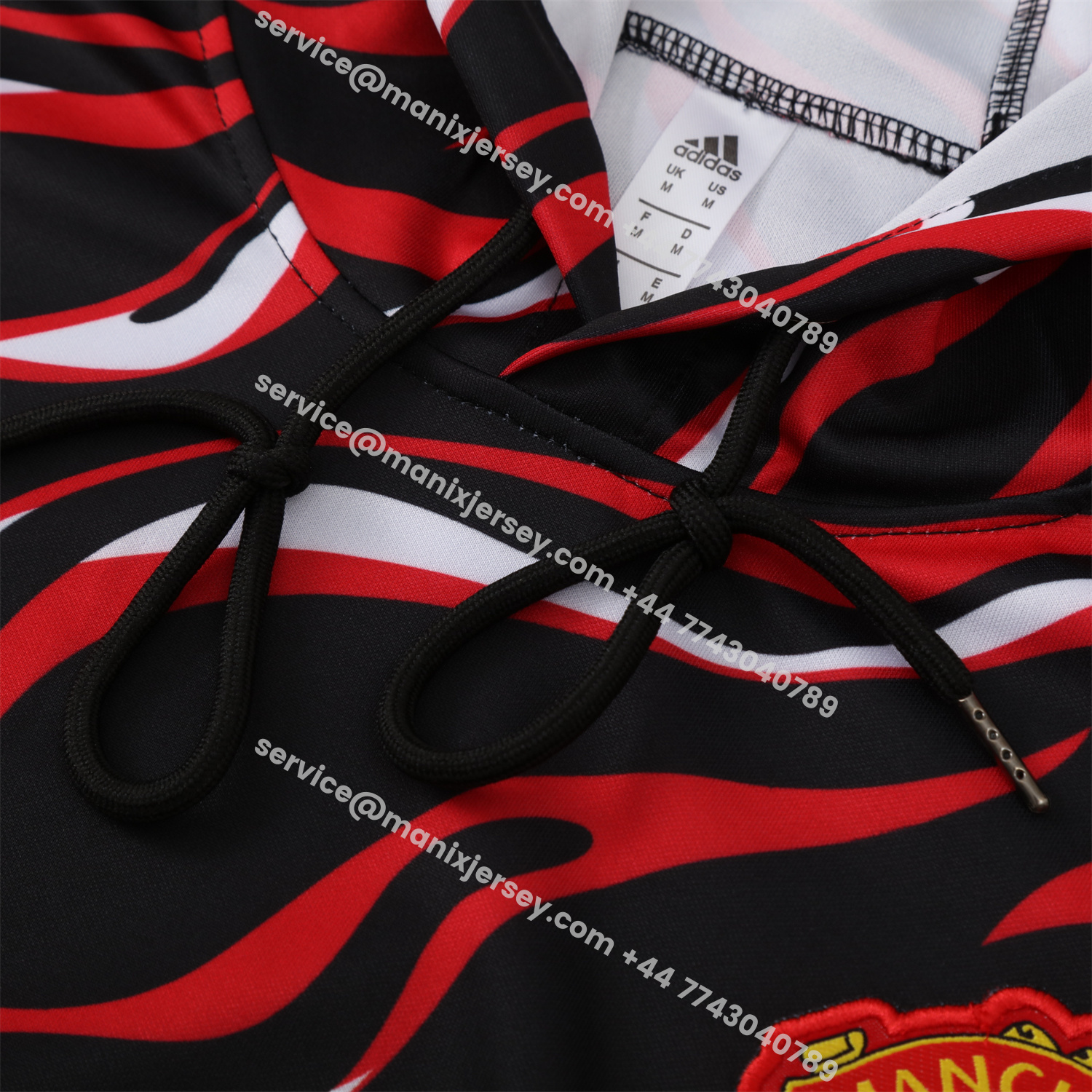 ManixJersey.com | Manchester United 25-26 Traning Hoodie Set - Flowing Red Hoodie With Black Pants -Customize Name, Number and Patch | Worldwide Shipping