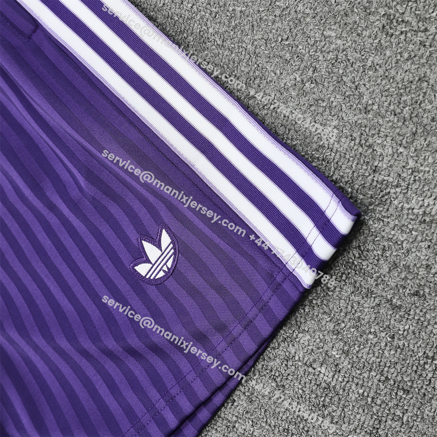 ManixJersey.com | Real Madrid 25-26 Short-Sleeve Training Set - Purple And White Top & Purple Shorts -Customize Name, Number and Patch | Worldwide Shipping