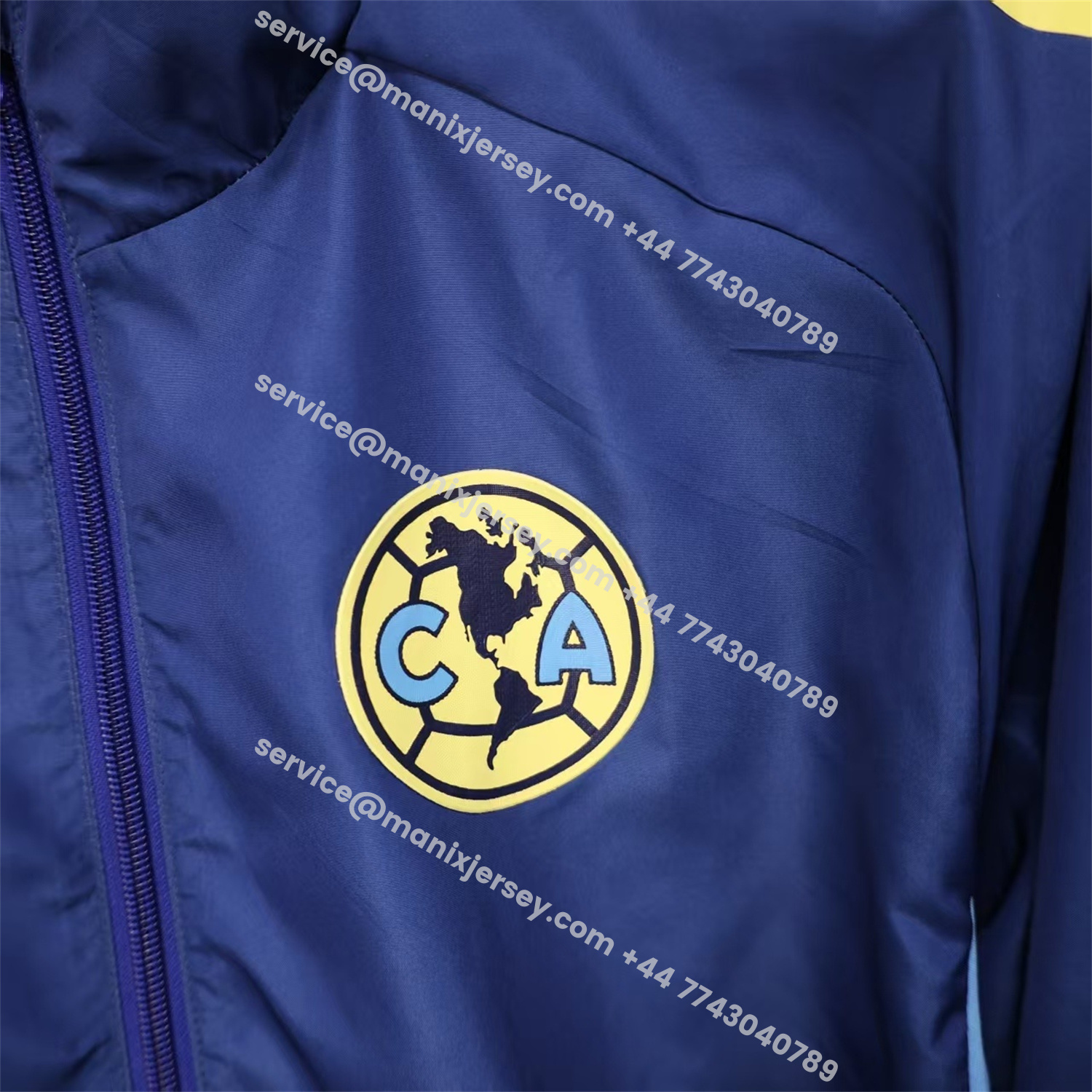 ManixJersey.com | Club América 25-26 Blue Windbreaker Jacket - Deep Green -Customize Name, Number and Patch | Worldwide Shipping
