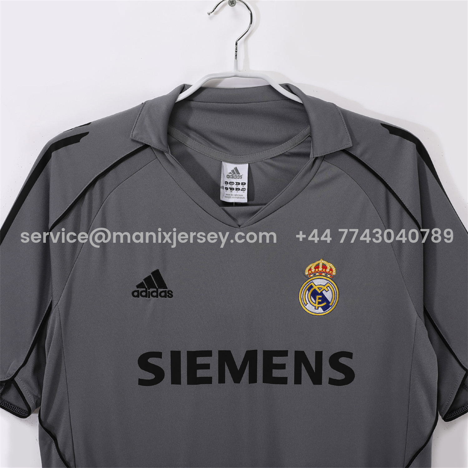ManixJersey.com | Retro Real Madrid 04-05 Third Grey Jersey -Customize Name, Number and Patch | Worldwide Shipping