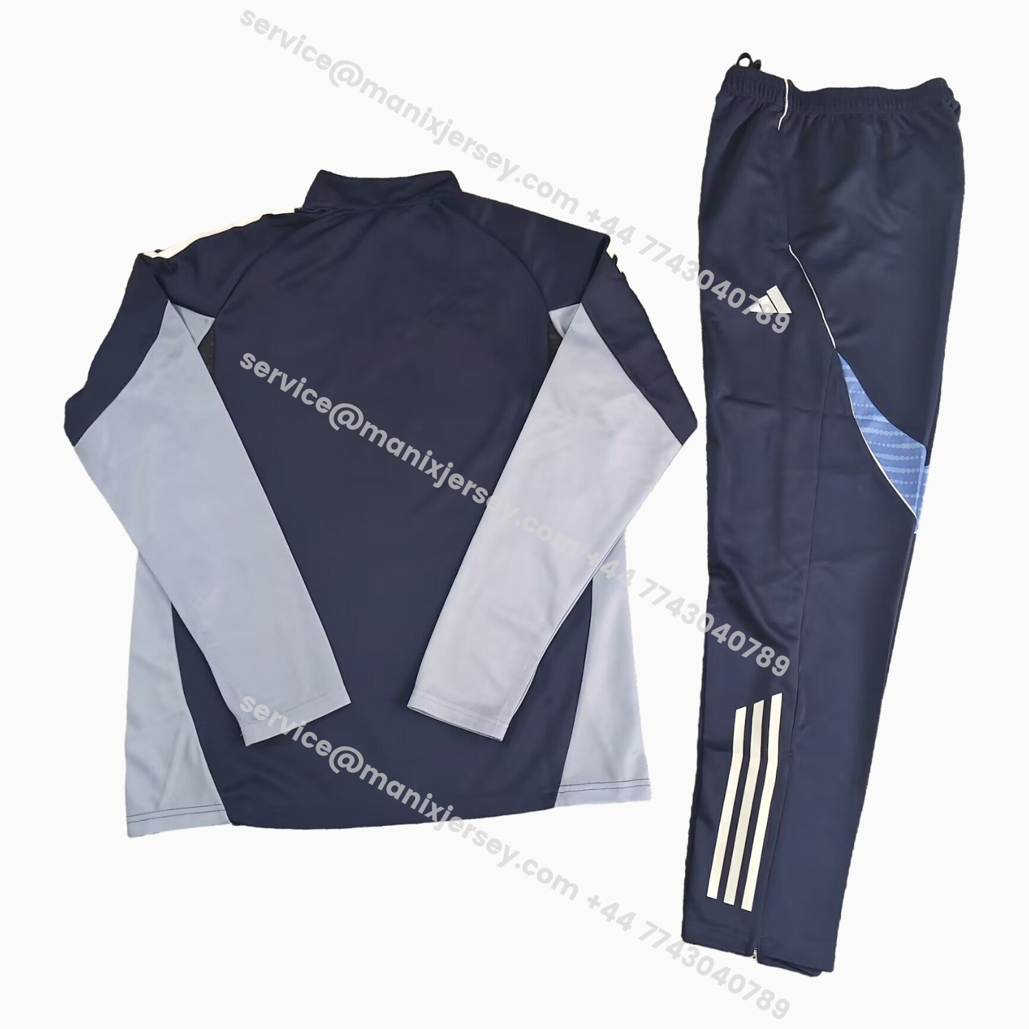ManixJersey.com | Schalke 04 25-26 Long Sleeve Training Set - Deep Blue Top & Deep Blue Pants -Customize Name, Number and Patch | Worldwide Shipping