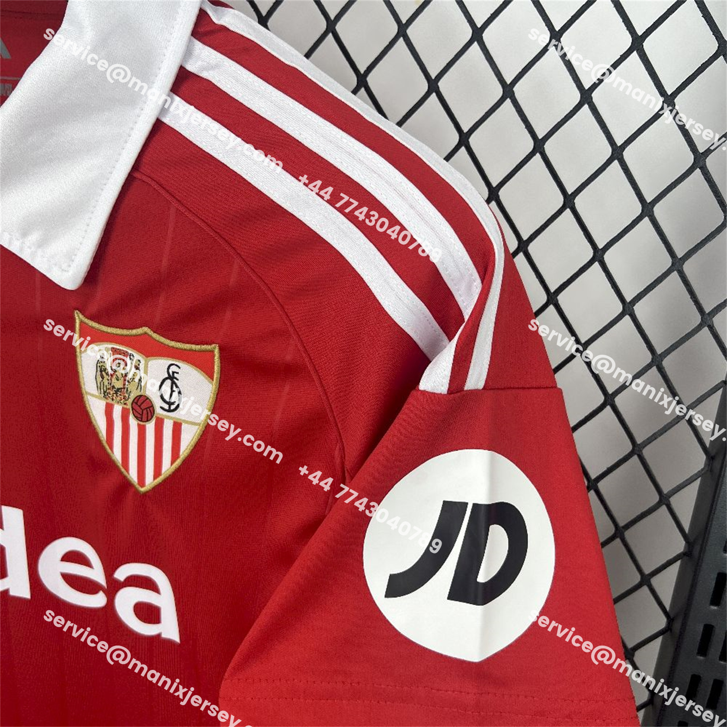 ManixJersey.com | Sevilla 25-26 Away Red Jersey - Fans Version -Customize Name, Number and Patch | Worldwide Shipping