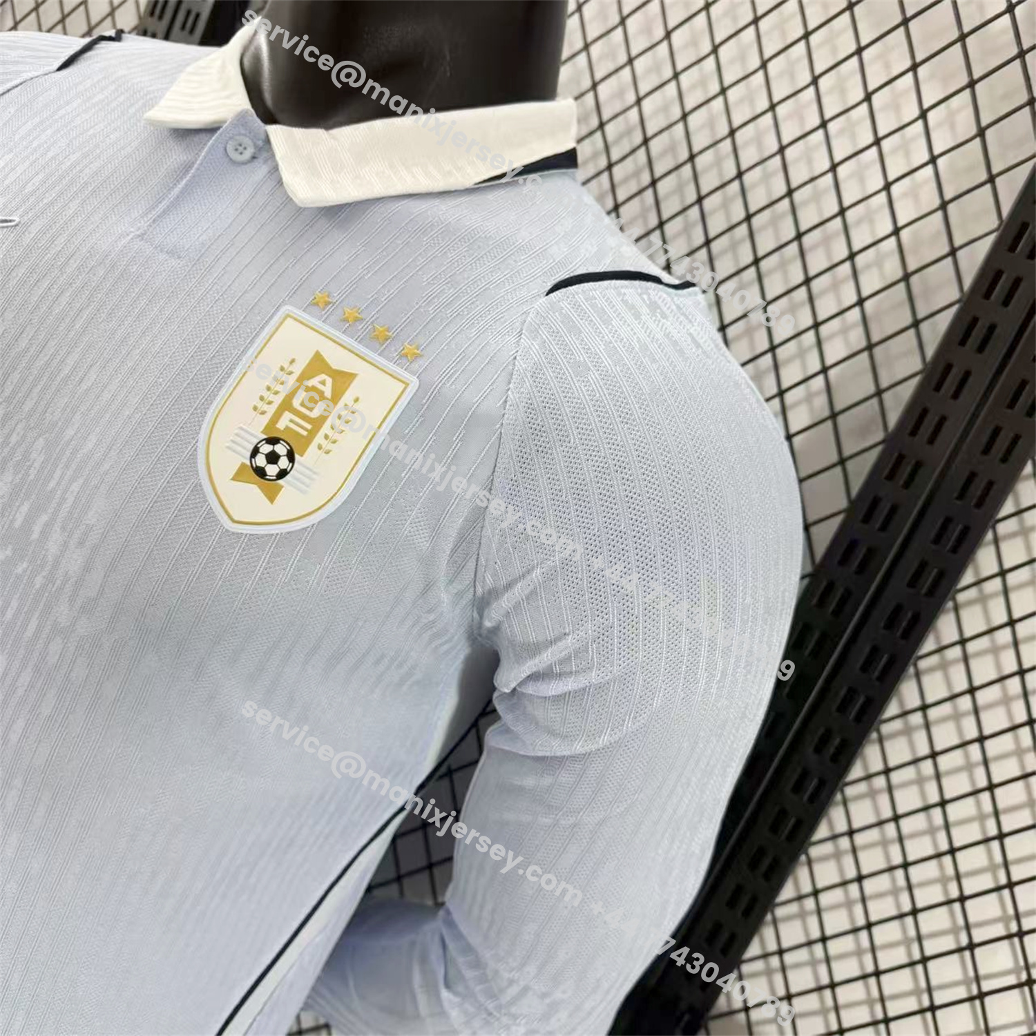 ManixJersey.com | Uruguay 2026 Home Long Sleeves Jersey - Player Version -Customize Name, Number and Patch | Worldwide Shipping