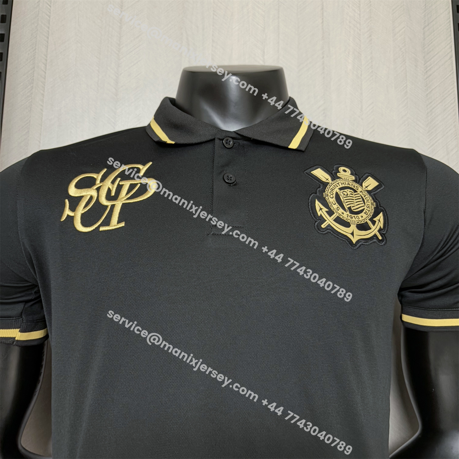 ManixJersey.com | Corinthians 25-26 Black Gold Special Jersey - Player Version -Customize Name, Number and Patch | Worldwide Shipping