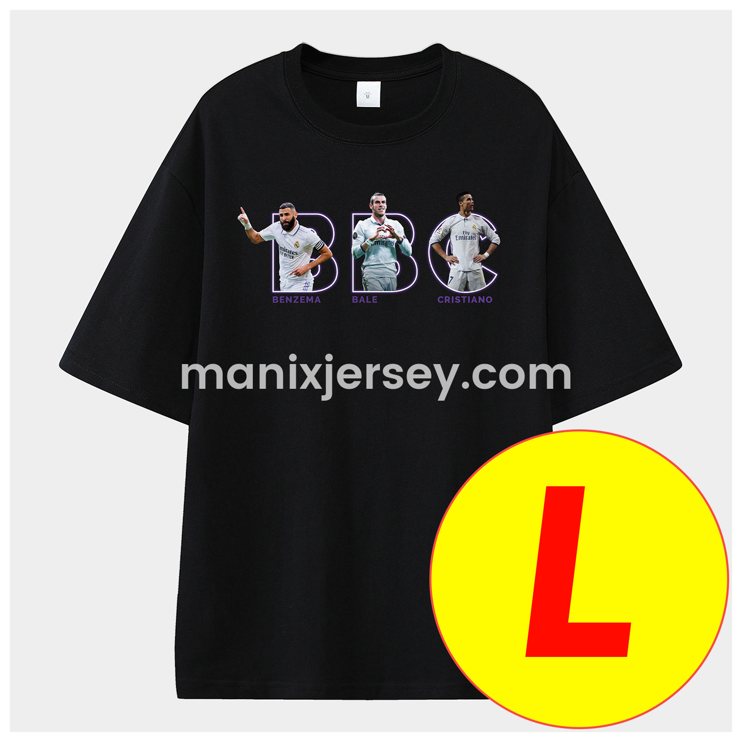 ManixJersey.com | Cristiano Ronaldo Portugal Real Madrid Manchester United Unisex Pure Cotton T-shirt -Customize Name, Number and Patch | Worldwide Shipping