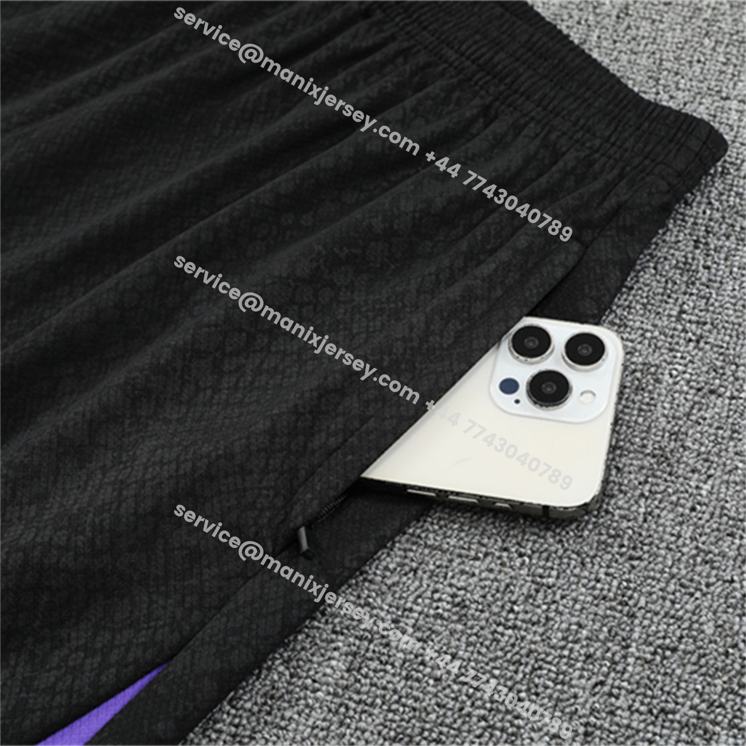 ManixJersey.com | Barcelona 25-26 X KB Short-Sleeve Training Set - Black Blue Top & Black Shorts -Customize Name, Number and Patch | Worldwide Shipping