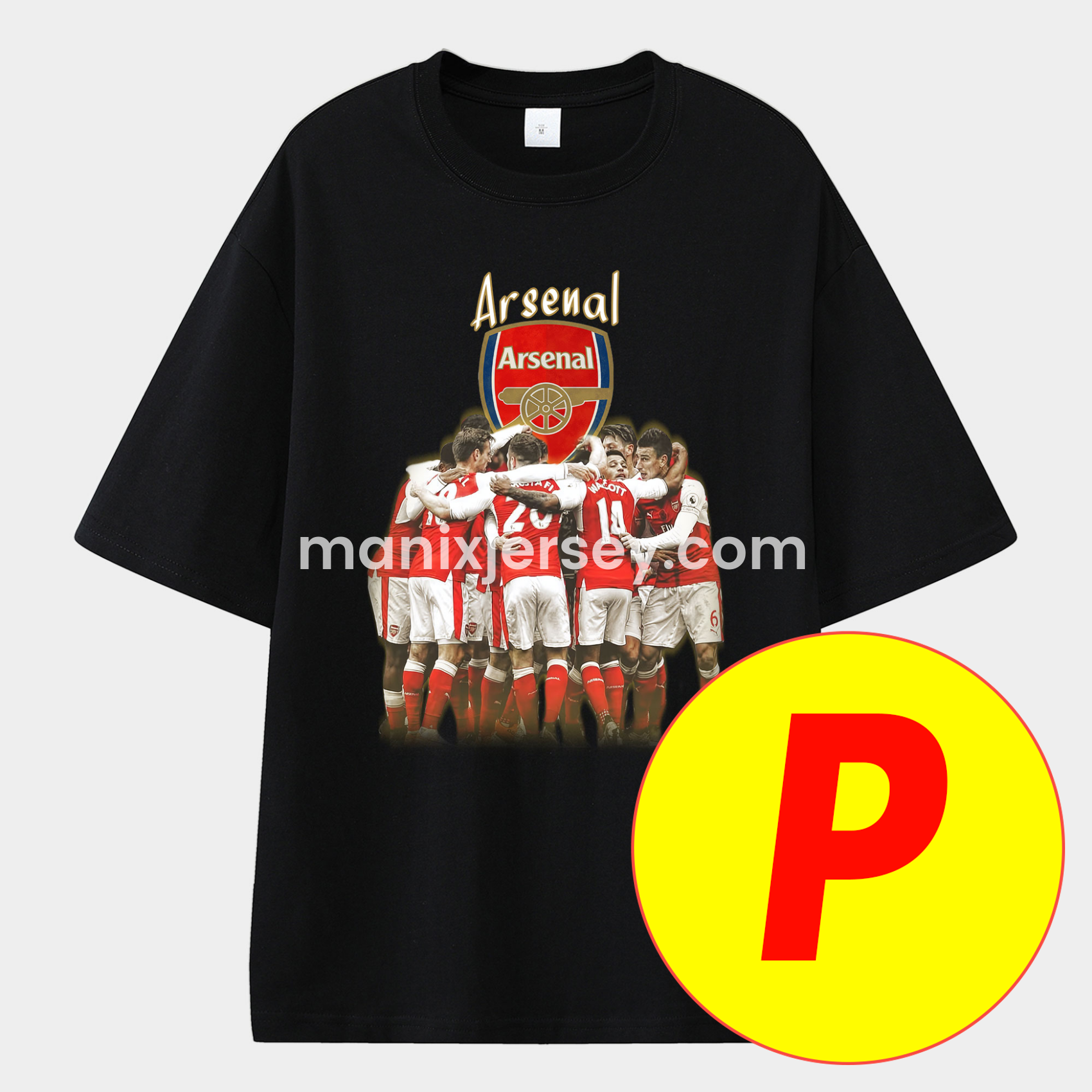 ManixJersey.com | Arsenal Henry Wenger Saka Gunners Unisex Pure Cotton T-shirt -Customize Name, Number and Patch | Worldwide Shipping