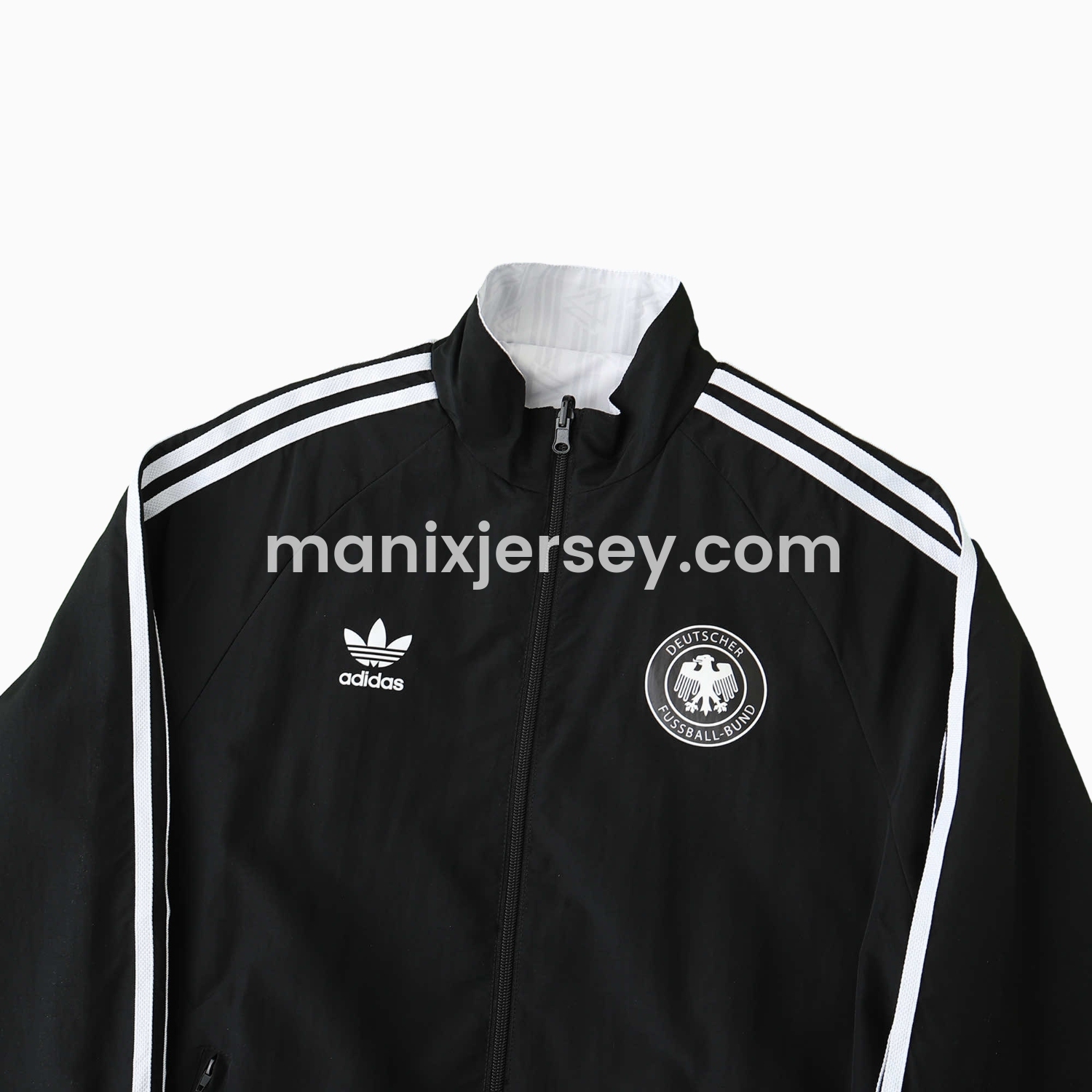 ManixJersey.com | Retro Germany 1990 Double Sided Reversible Windbreaker - White & Black -Customize Name, Number and Patch | Worldwide Shipping