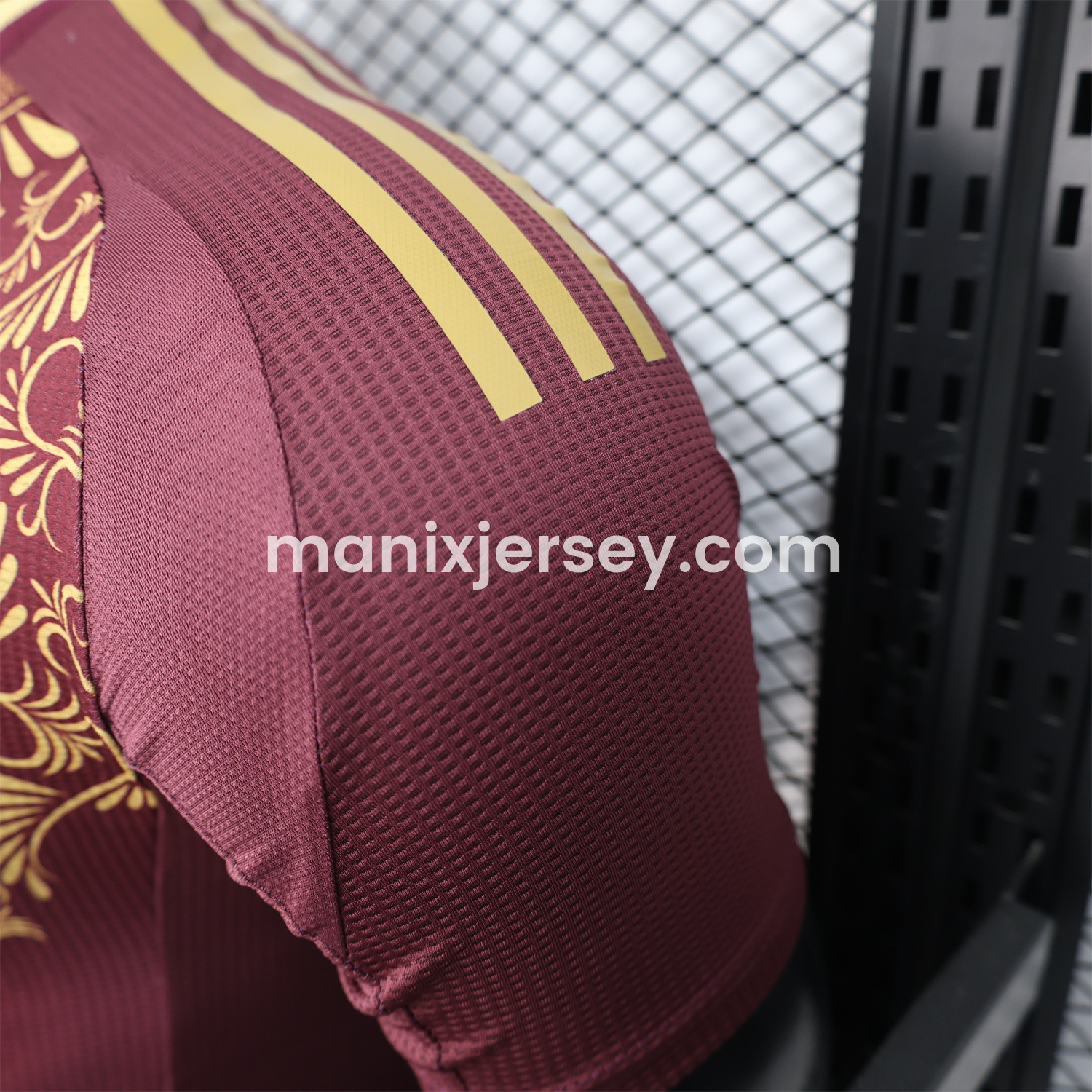 ManixJersey.com | Algeria 25-26 Burgundy Jersey with Chest Pattern Decoration - Player Version -Customize Name, Number and Patch | Worldwide Shipping