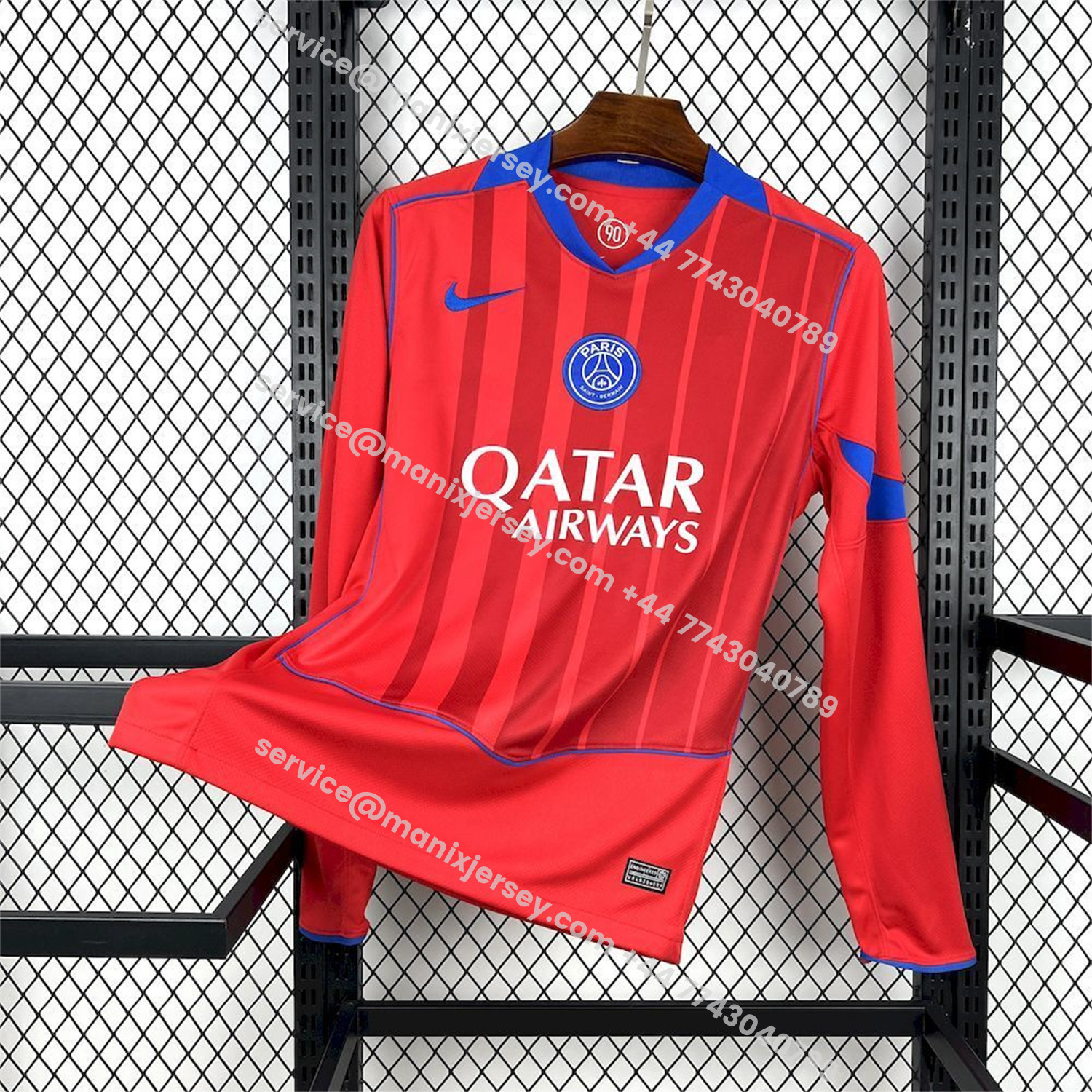 ManixJersey.com | Paris Saint-Germain PSG 25-26 Third Long Sleeves Jersey - Fans Version -Customize Name, Number and Patch | Worldwide Shipping
