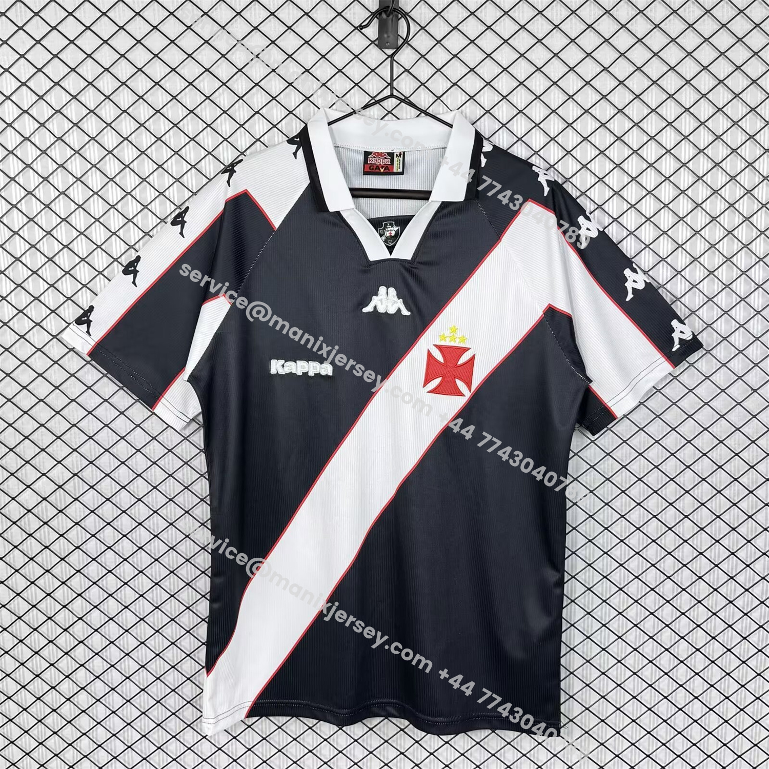 ManixJersey.com | Retro Vasco da Gama 1997 Home Black Jersey -Customize Name, Number and Patch | Worldwide Shipping