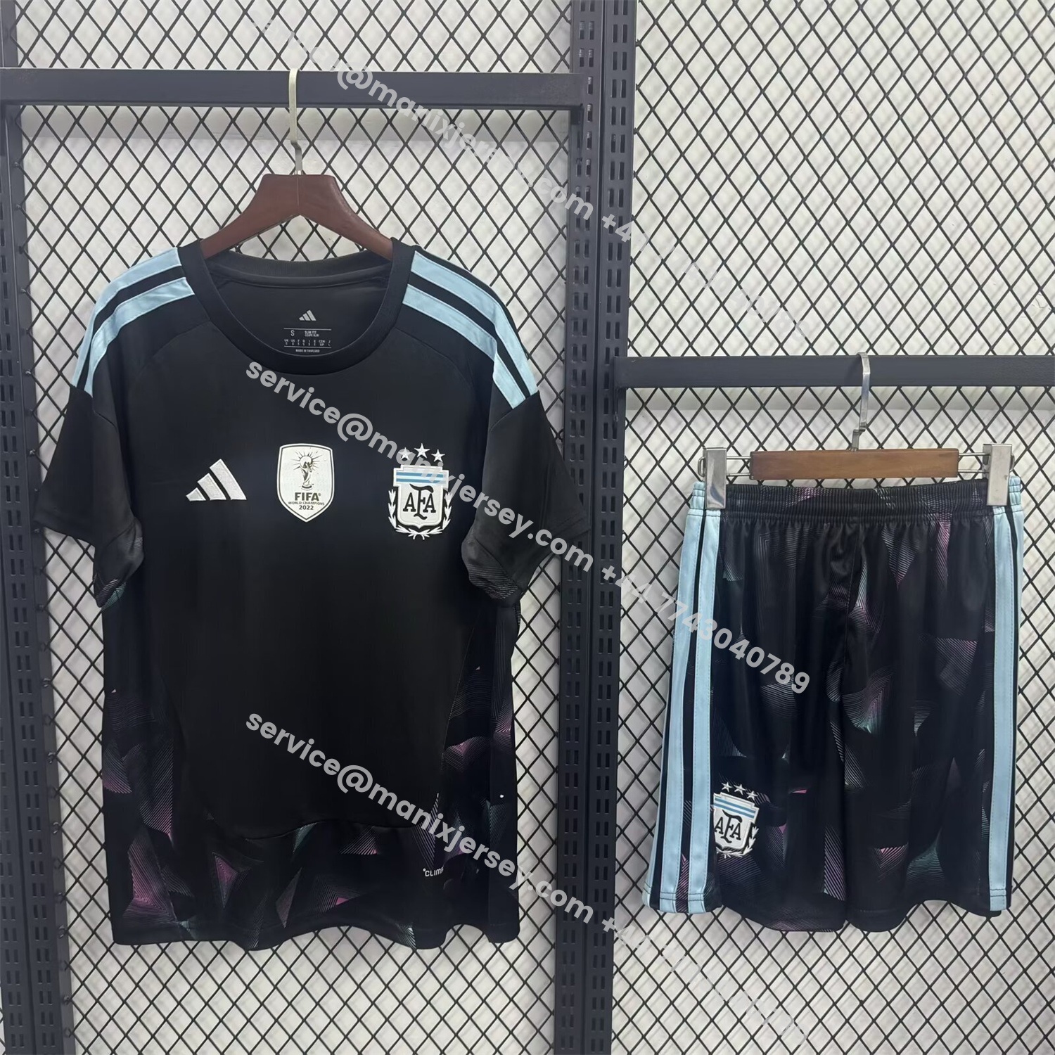 ManixJersey.com | Argentina 2026 Goalkeeper Black Kids Kit -Customize Name, Number and Patch | Worldwide Shipping