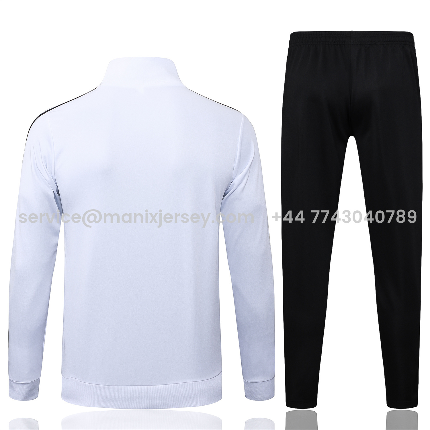 ManixJersey.com | Germany 25-26 125th Anniversary Jacket Training Tracksuit - White Jackets & Black Pants -Customize Name, Number and Patch | Worldwide Shipping