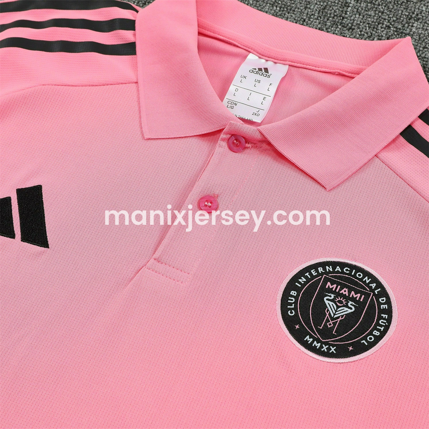 ManixJersey.com | INT M.A.M 25-26 POLO Short-Sleeve Training Set - Pink Top and Black Pants -Customize Name, Number and Patch | Worldwide Shipping