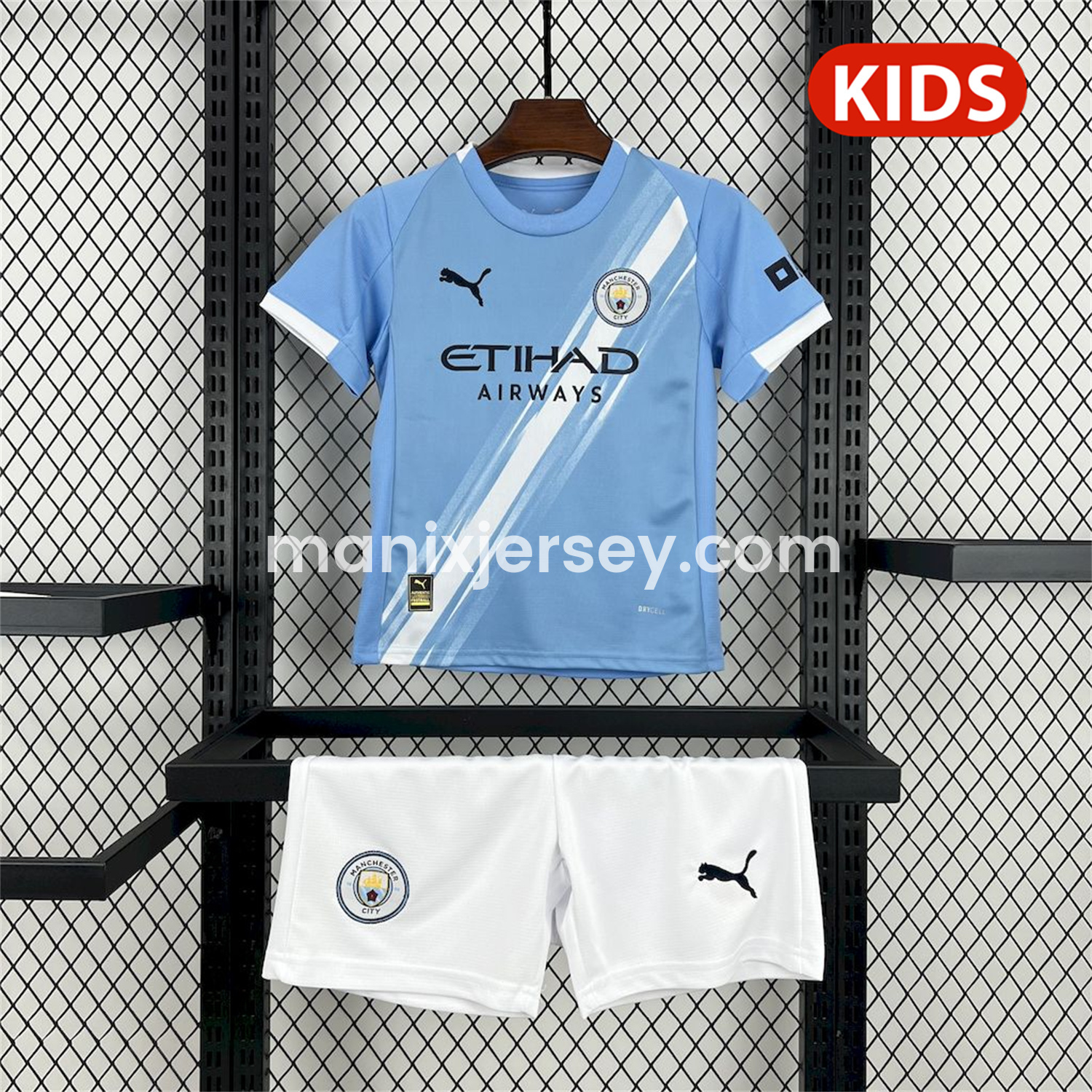 ManixJersey.com | Manchester City 25-26 Home Kids Kit -Customize Name, Number and Patch | Worldwide Shipping