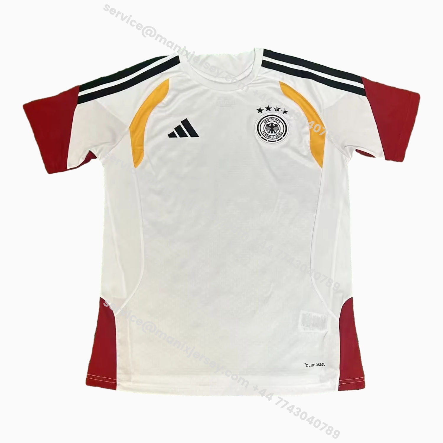 ManixJersey.com | Germany 2026 White Pre-Match Training Jersey - Fans Version -Customize Name, Number and Patch | Worldwide Shipping