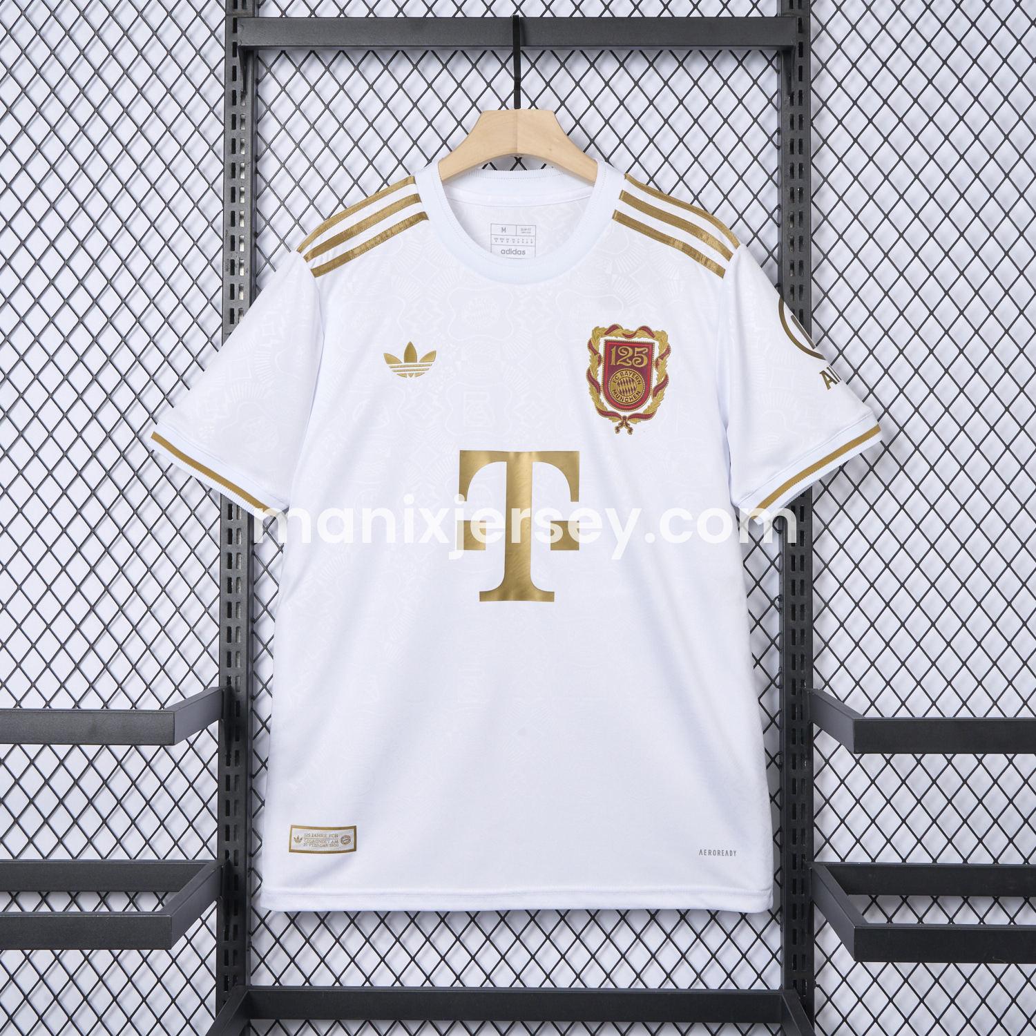 ManixJersey.com | Bayern Munich 2025 White 125th Anniversary Jersey - Fans Version -Customize Name, Number and Patch | Worldwide Shipping