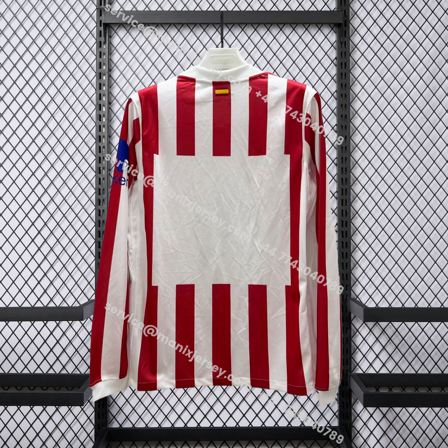 ManixJersey.com | Atletico Madrid 25-26 Home Long Sleeves Jersey - Fans Version -Customize Name, Number and Patch | Worldwide Shipping