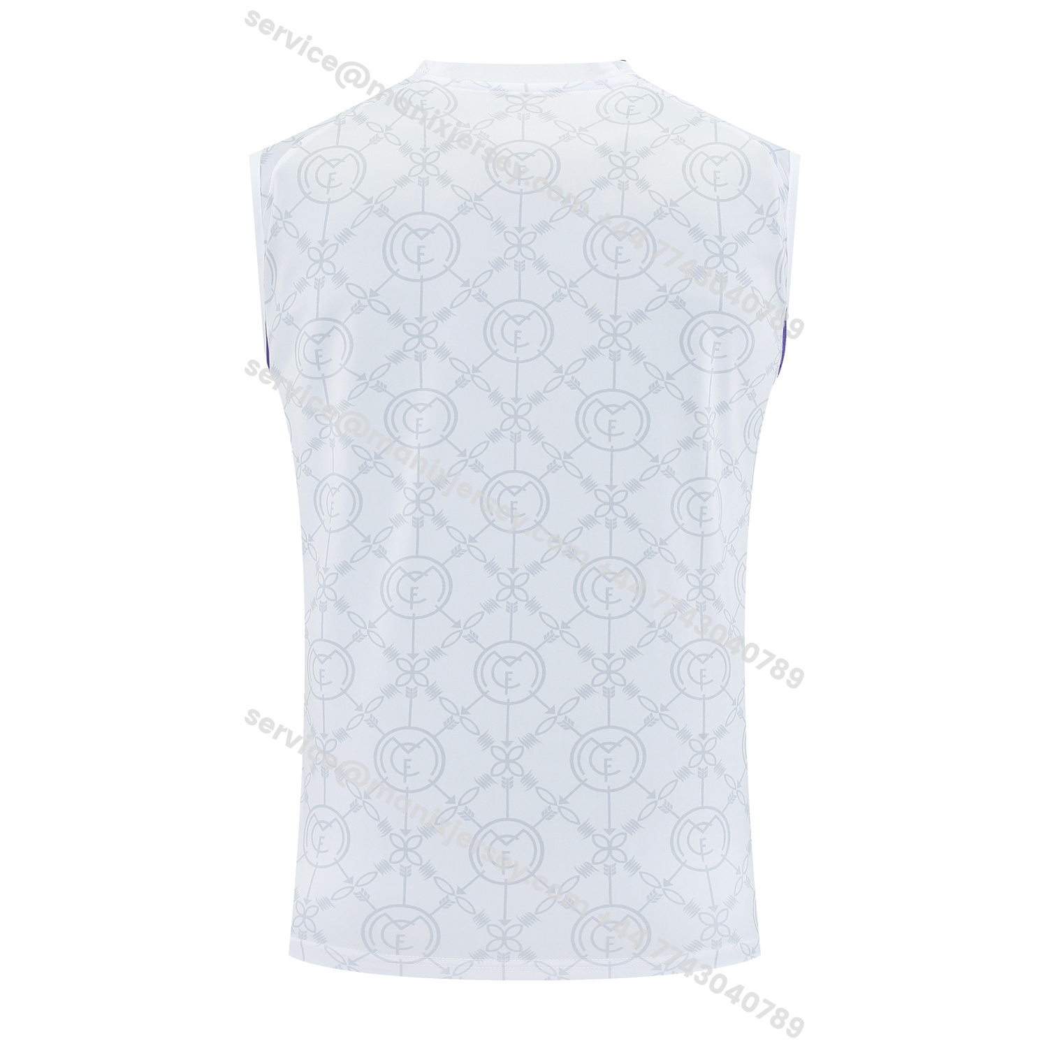 ManixJersey.com | Real Madrid 25-26 Vest Training Set - Blue Edge White Vest & Black Shorts -Customize Name, Number and Patch | Worldwide Shipping