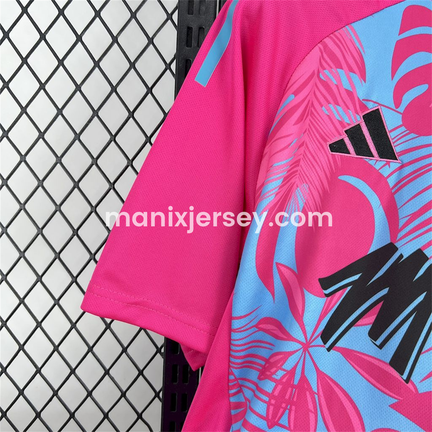 ManixJersey.com | INT M.A.M 25-26 Pink & Blue Coconut Tree Leaves Jersey - Fans Version -Customize Name, Number and Patch | Worldwide Shipping
