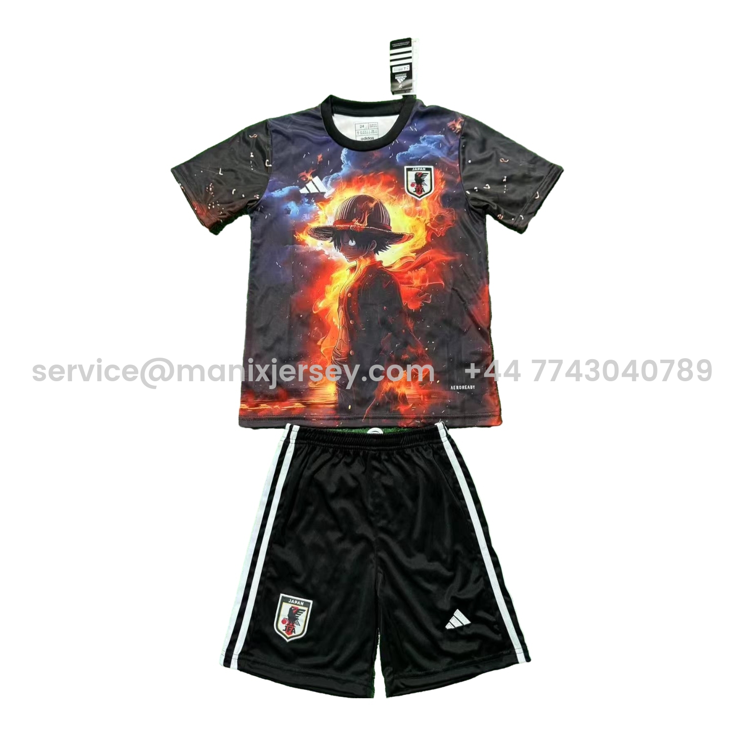 ManixJersey.com | Japan 25-26 Night And Fire Luffy Black Special Kids Kit -Customize Name, Number and Patch | Worldwide Shipping