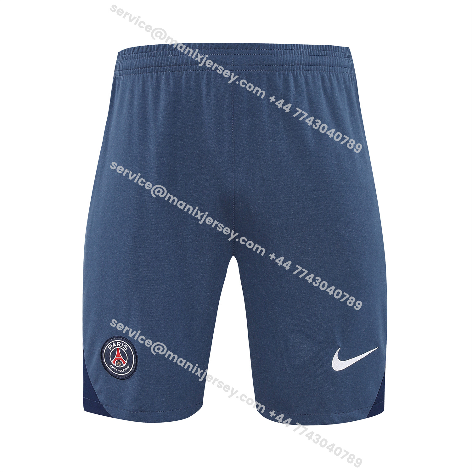 ManixJersey.com | Paris Saint-Germain PSG 25-26 Short-Sleeve Training Set - Deep Blue Top & Deep Blue Shorts -Customize Name, Number and Patch | Worldwide Shipping