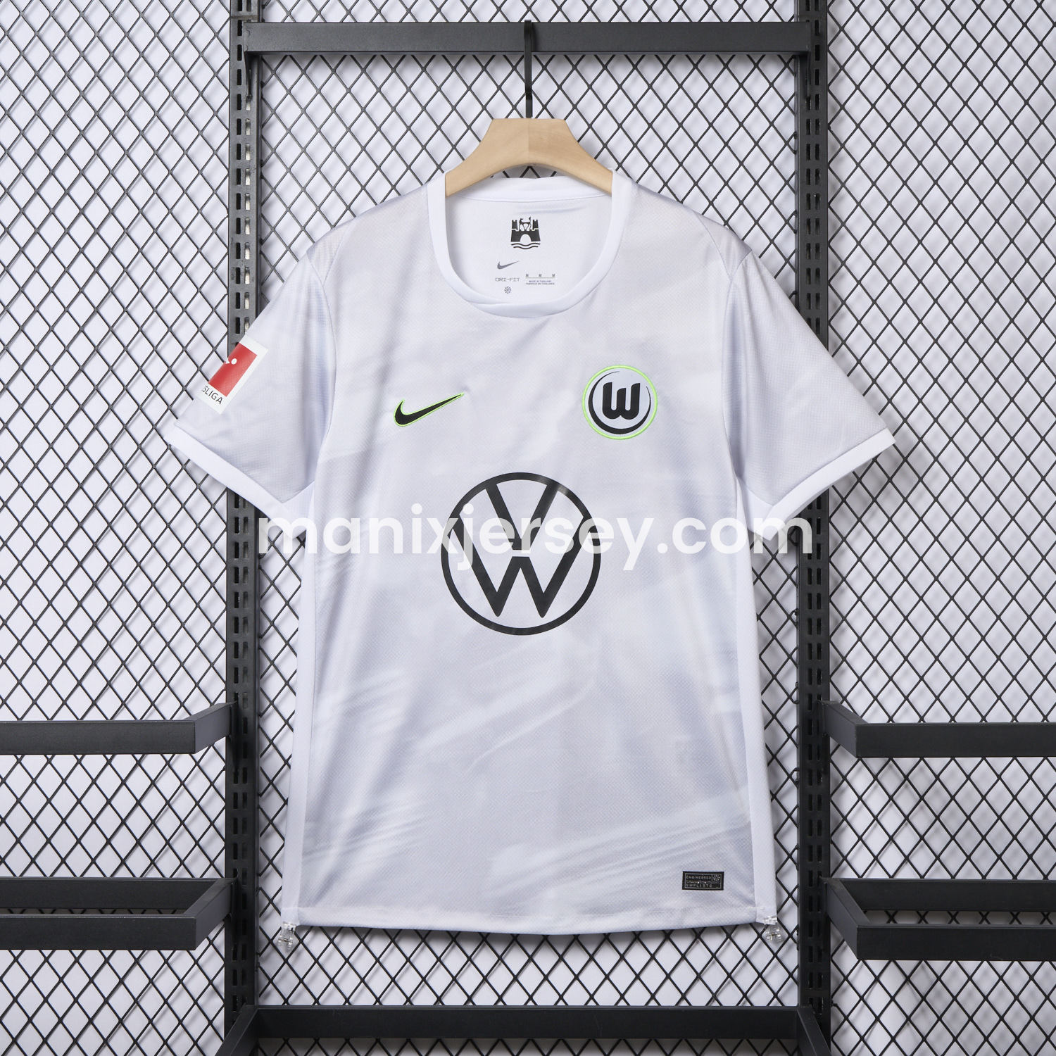 ManixJersey.com | Wolfsburg 25-26 Away Grey Jersey With Sponsor - Fans Version -Customize Name, Number and Patch | Worldwide Shipping