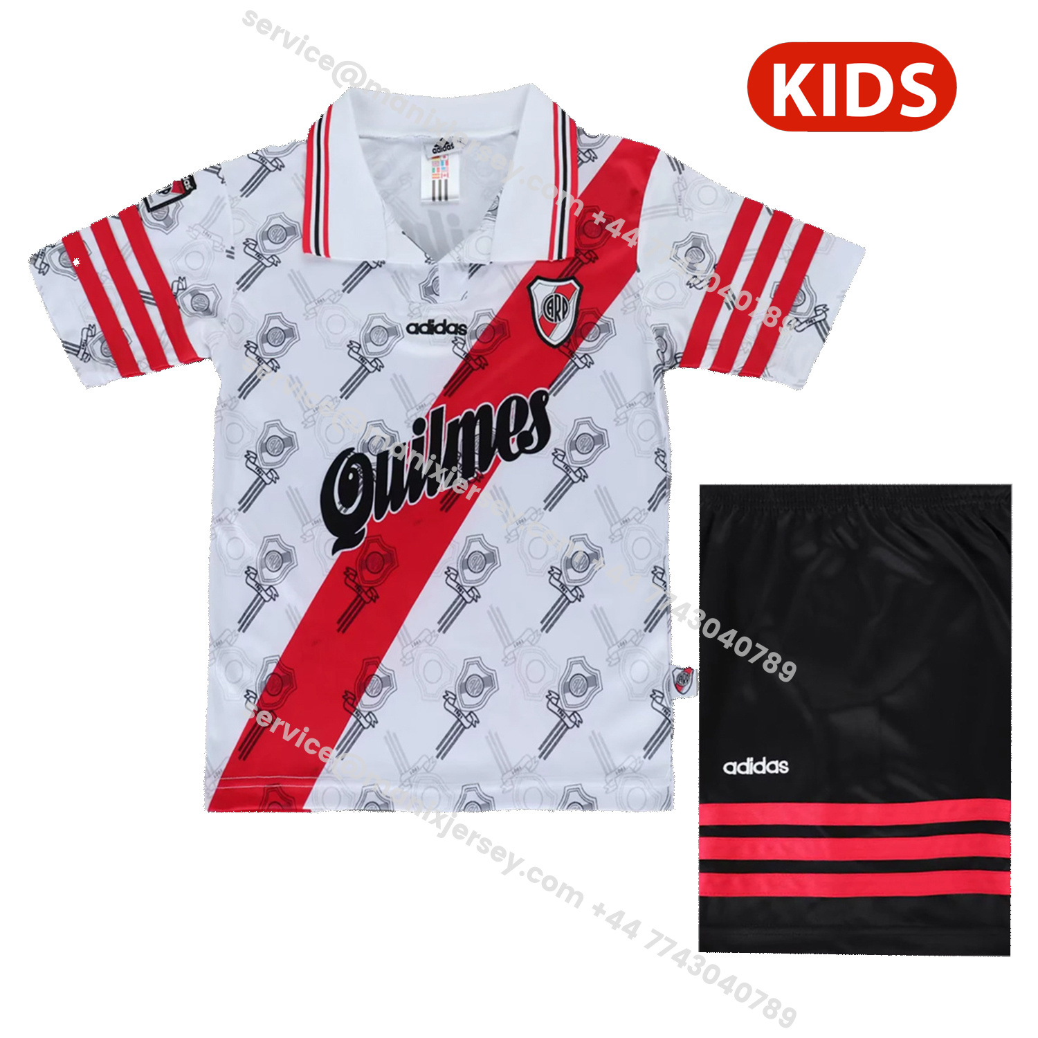 ManixJersey.com | Retro River Plate 1996-97 Home Kids Kit -Customize Name, Number and Patch | Worldwide Shipping